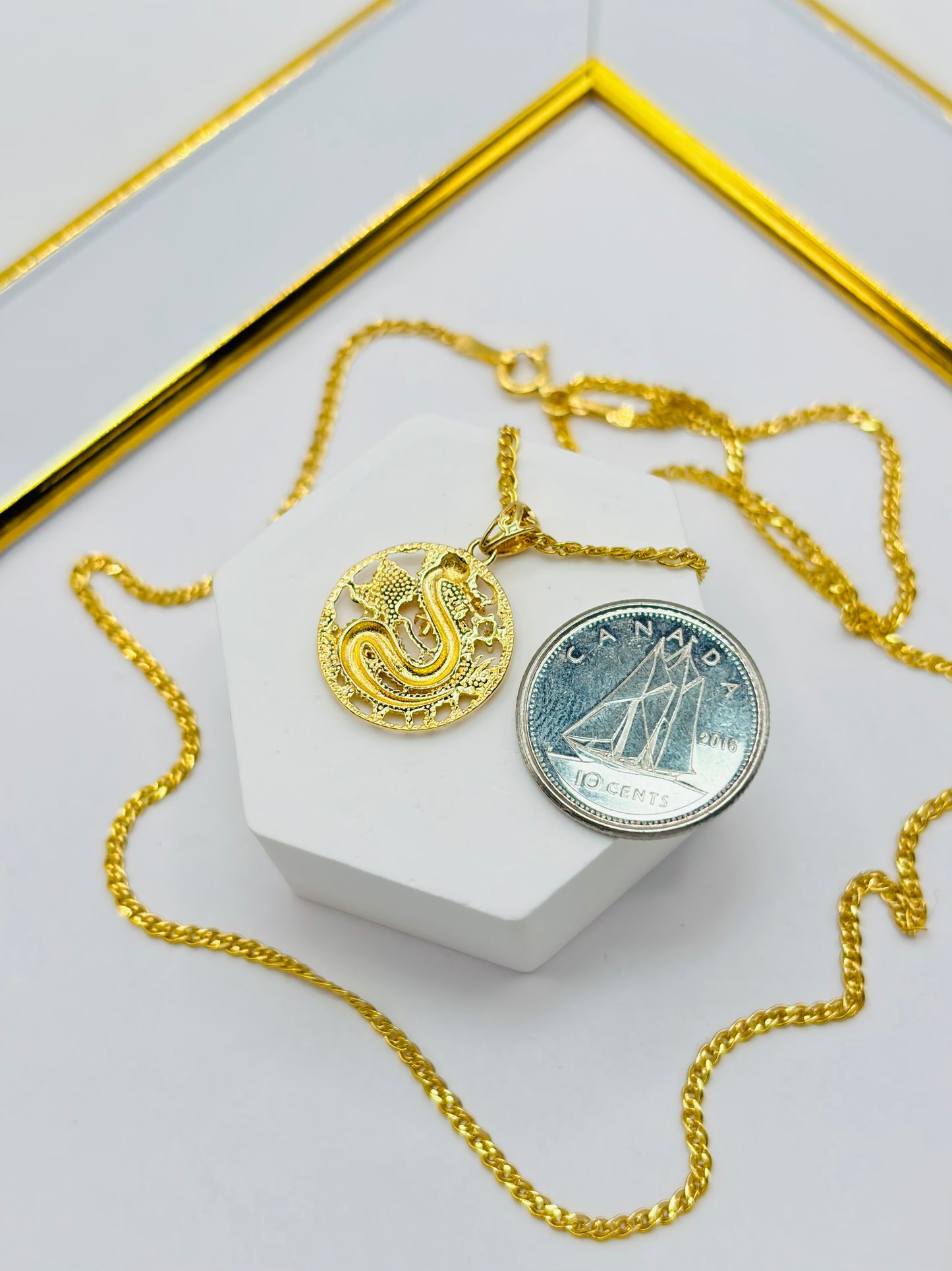 18k Gold Dragon Necklace