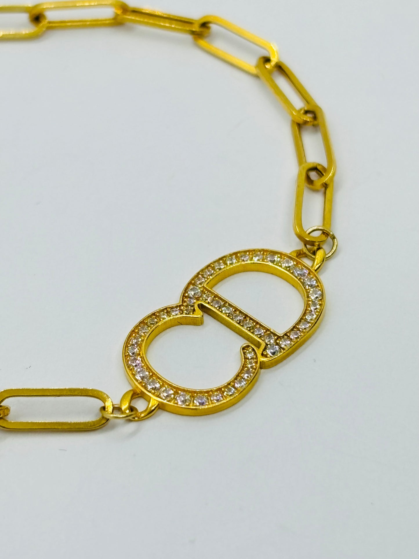18K Gold Paperclip Bracelet