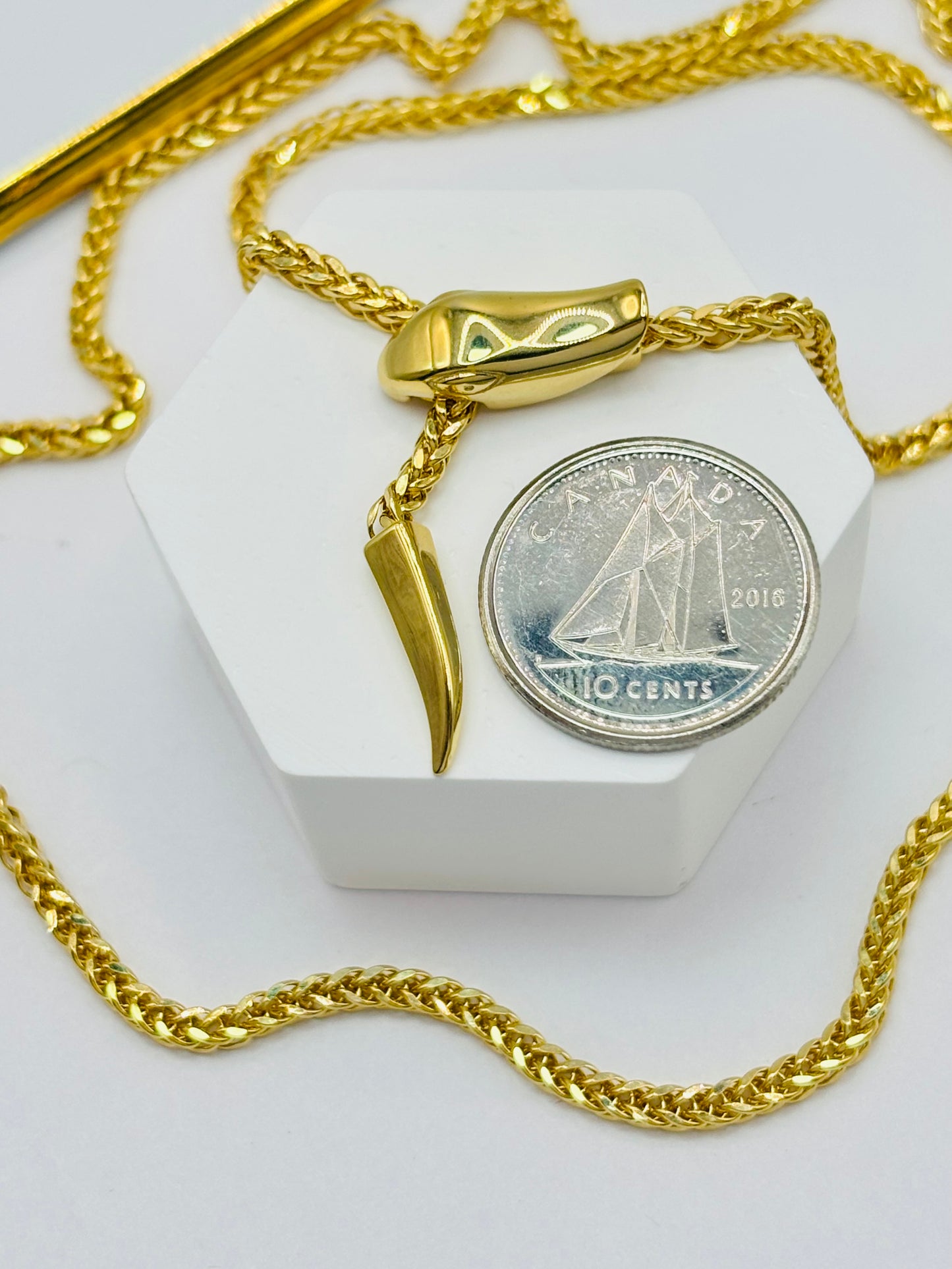 18K Gold Snake Bite Necklace