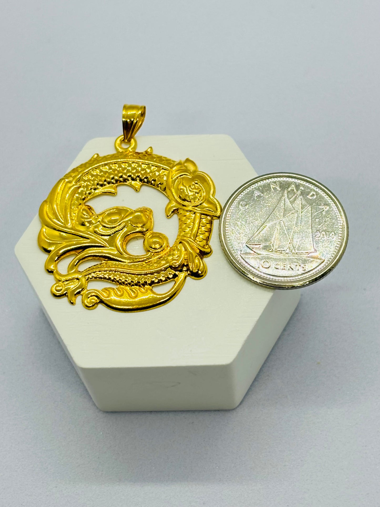 18K Gold Dragon Pendant