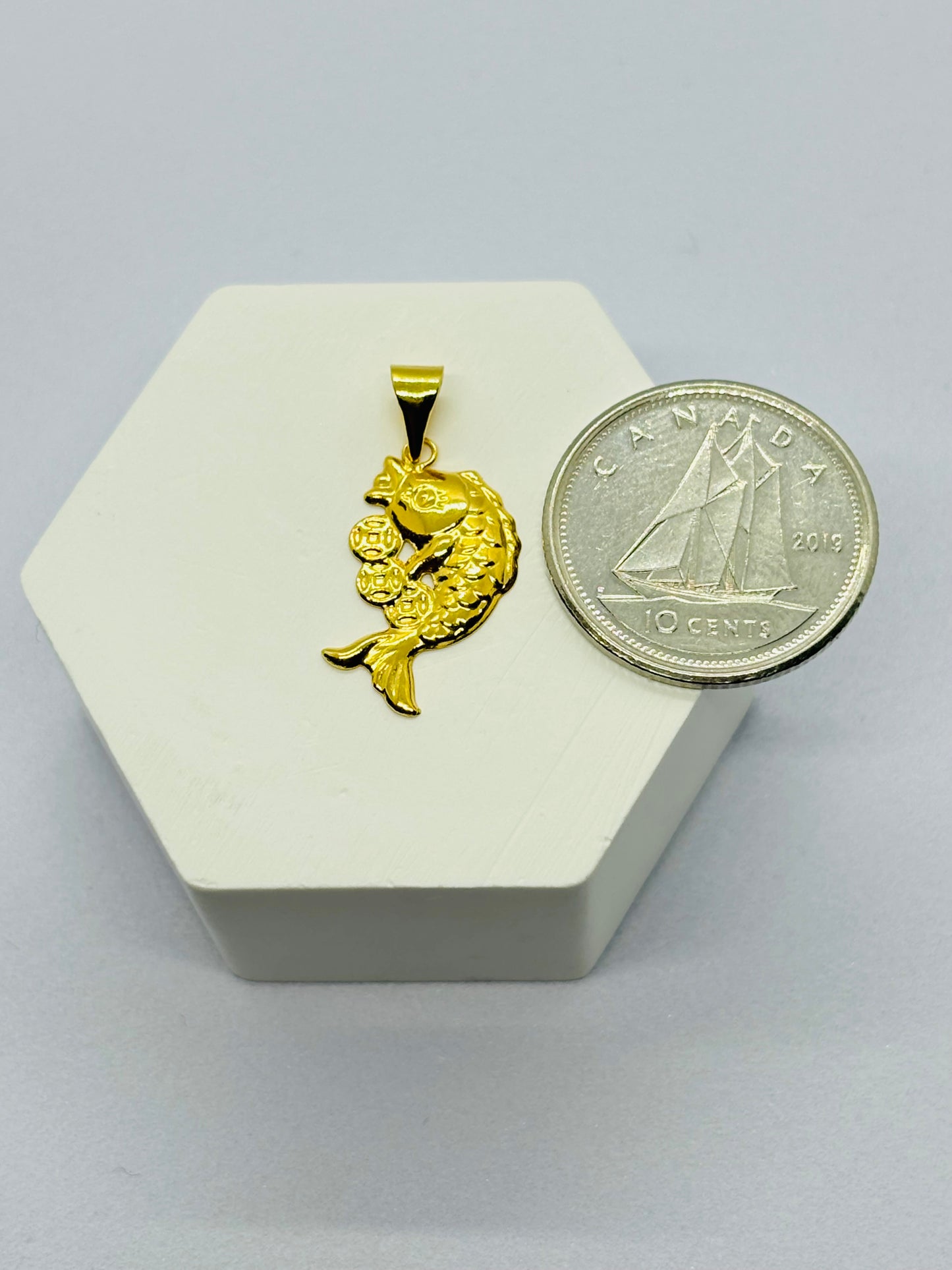 18K Gold Koi Fish Pendant
