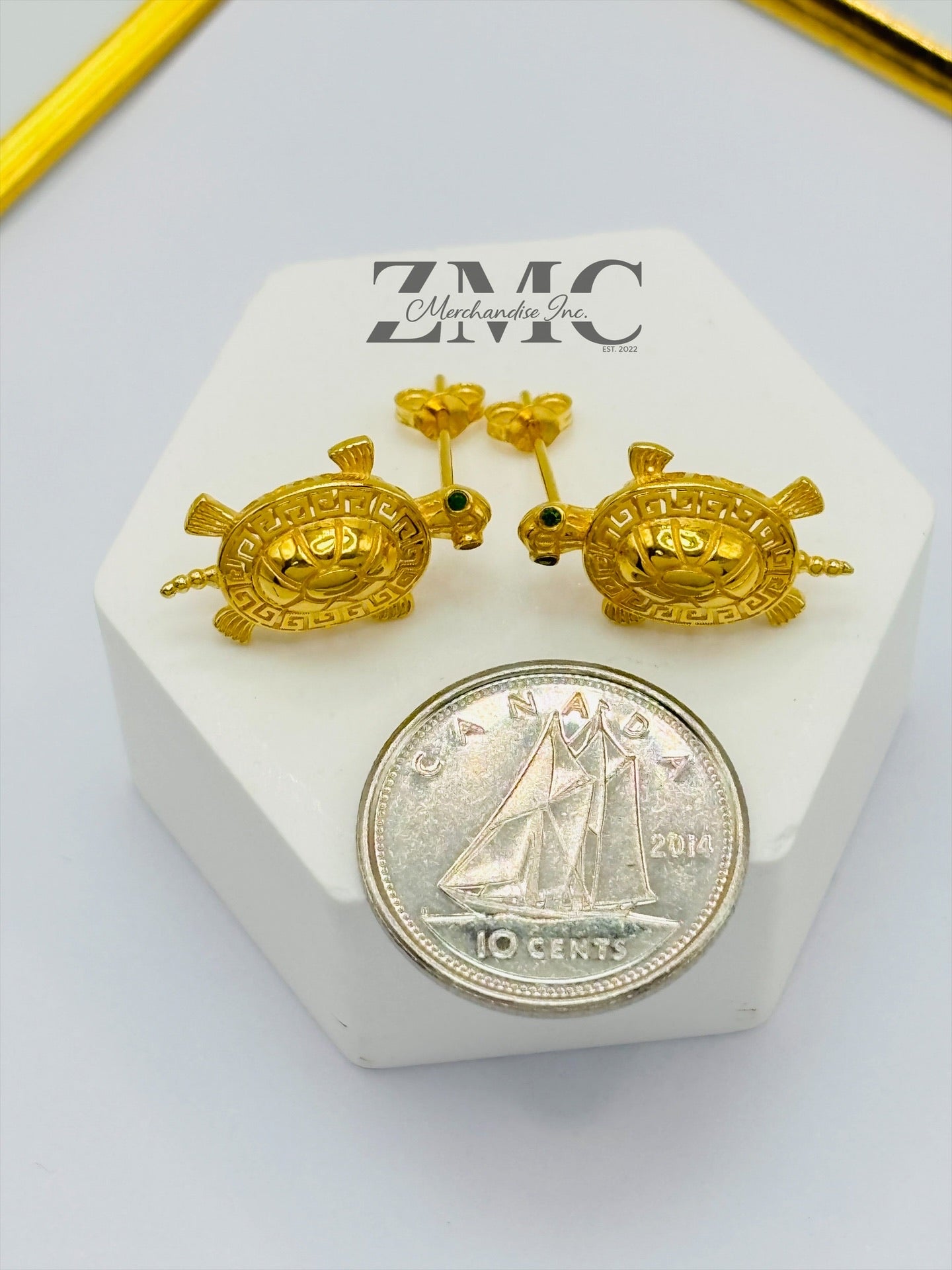 18K Gold Lucky turtle Earrings