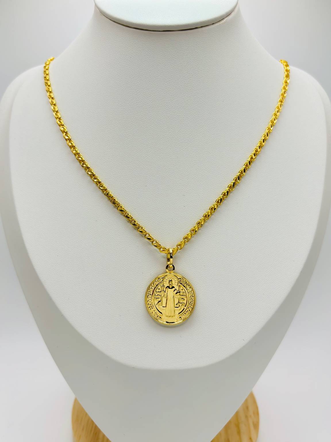 18K Gold St. Benedict Necklace