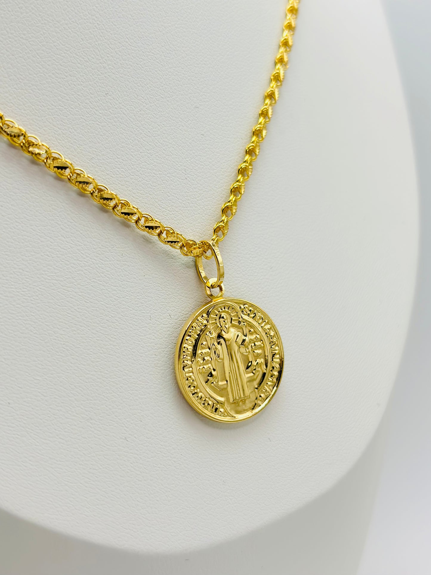 18K Gold St. Benedict Necklace