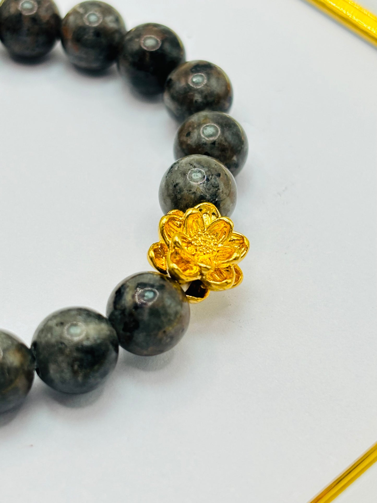 18K Gold Lucky Lotus Flower Luminous Stone ( Hollow Empty Inside) Medium Size