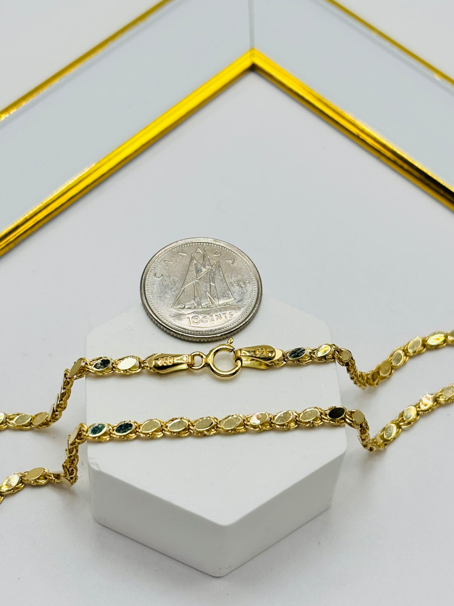 18K Gold Slim Damascus Chain