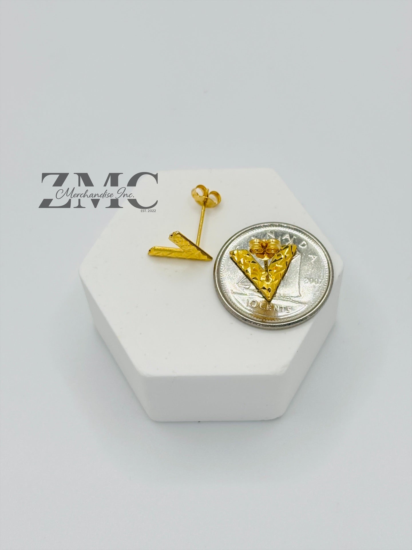 18K Gold V Earrings