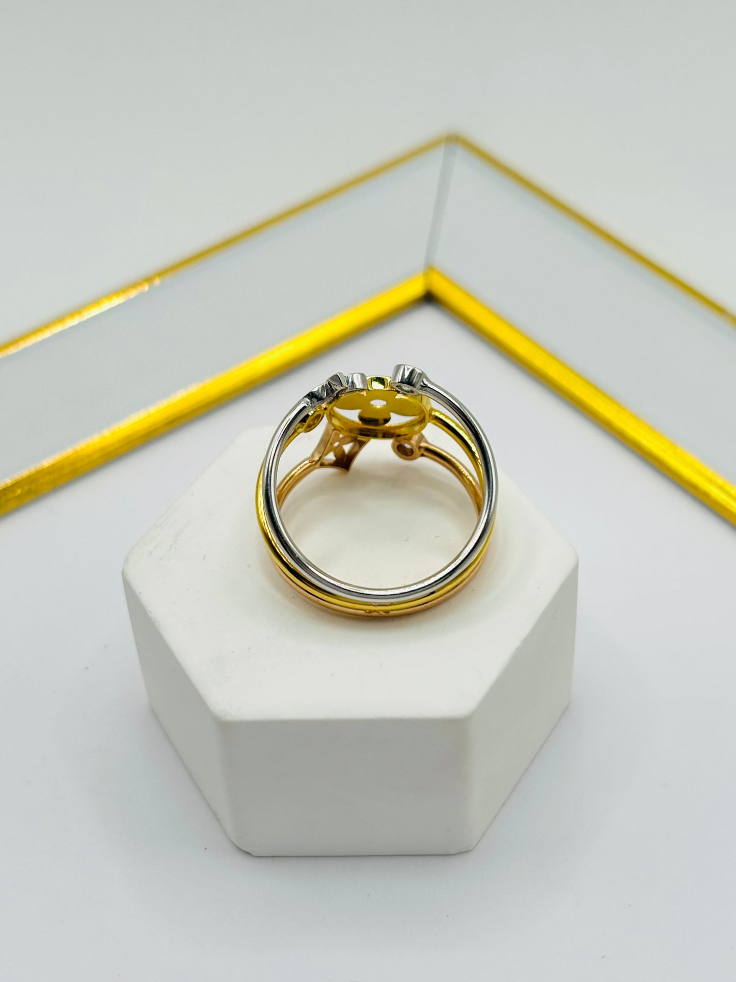 18K Gold Tri-Color Power Ring (Comfort Fit)