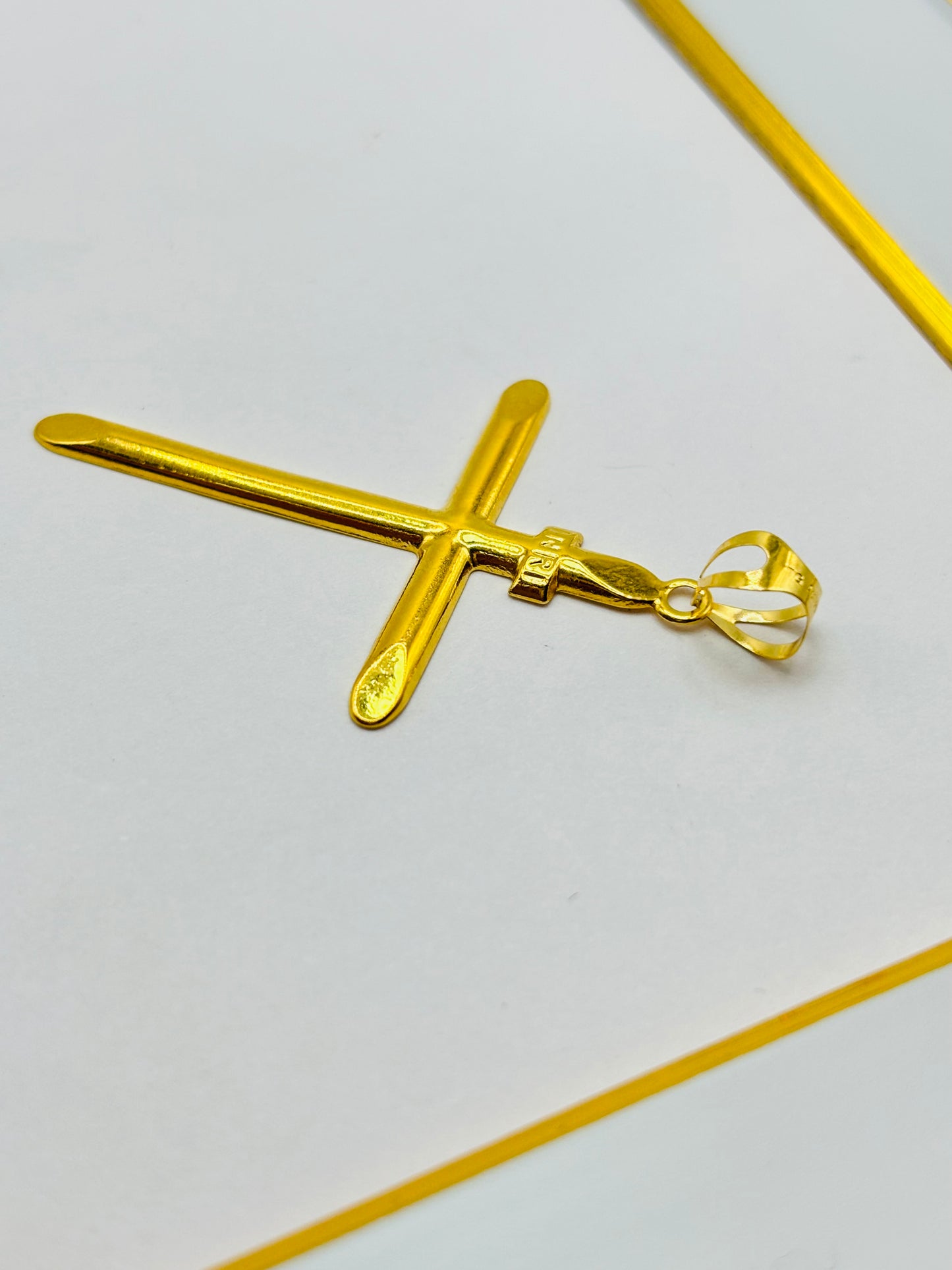 18K Gold Cross Pendant