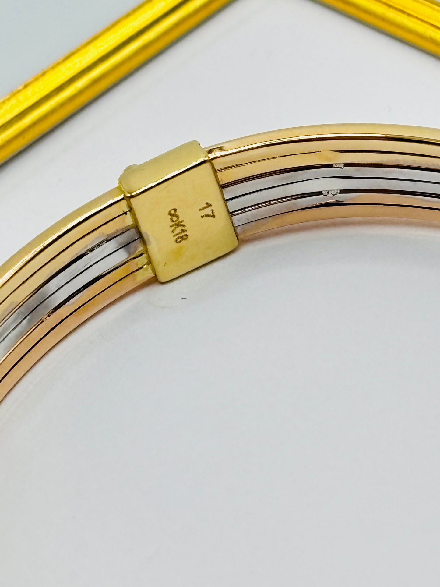 K18 Japan Gold Tri-color Clip Bangle (Please Read the Description)