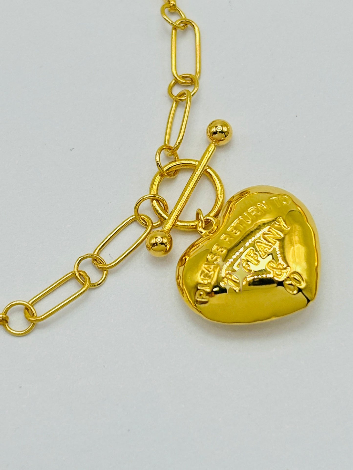 18K Gold Heart Attached Bracelet
