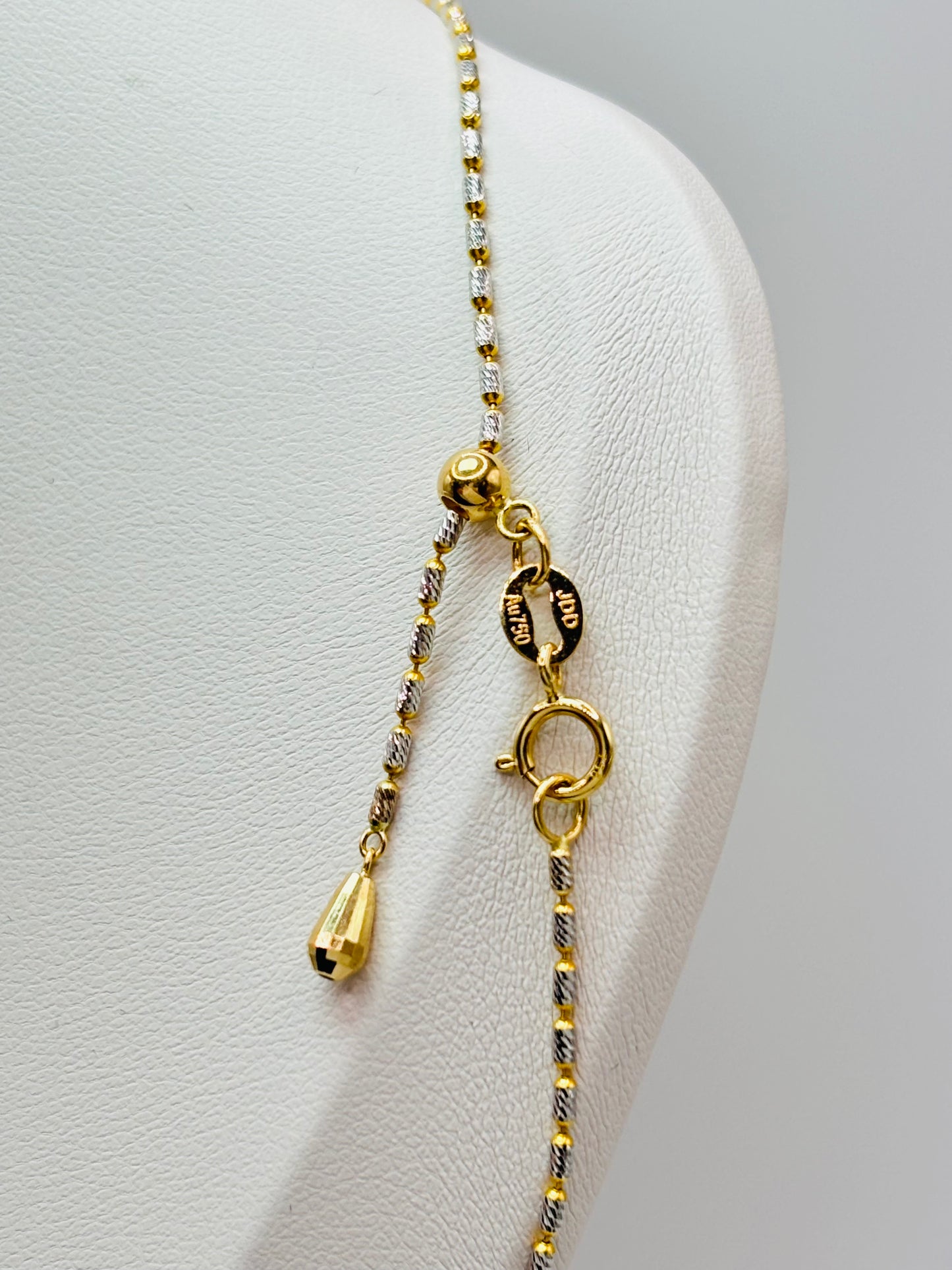 18K Two-tone with Heart Pendant Set