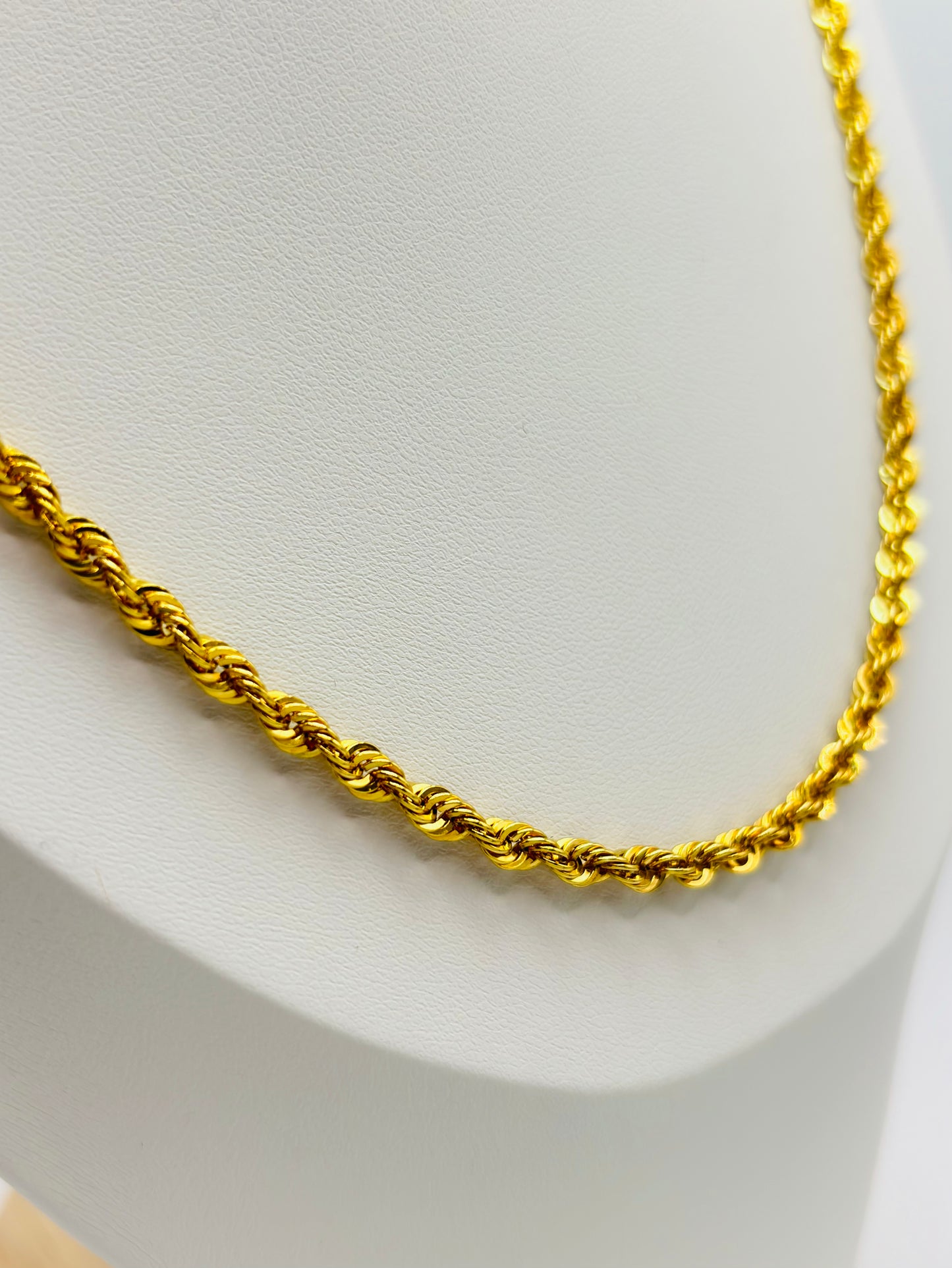 18K Gold Rope Chain 4 mm width