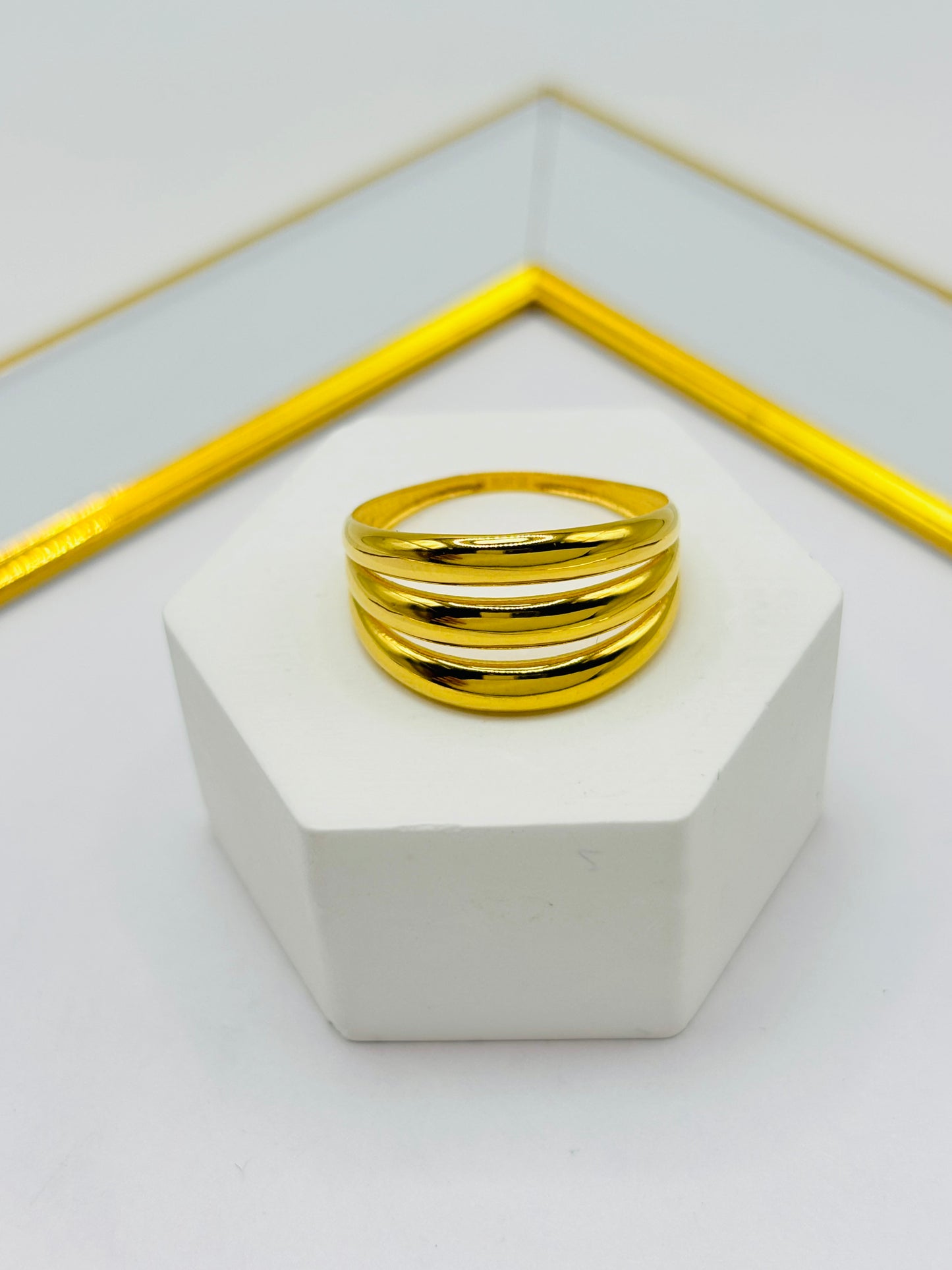 18K Gold 3 Layer Ring