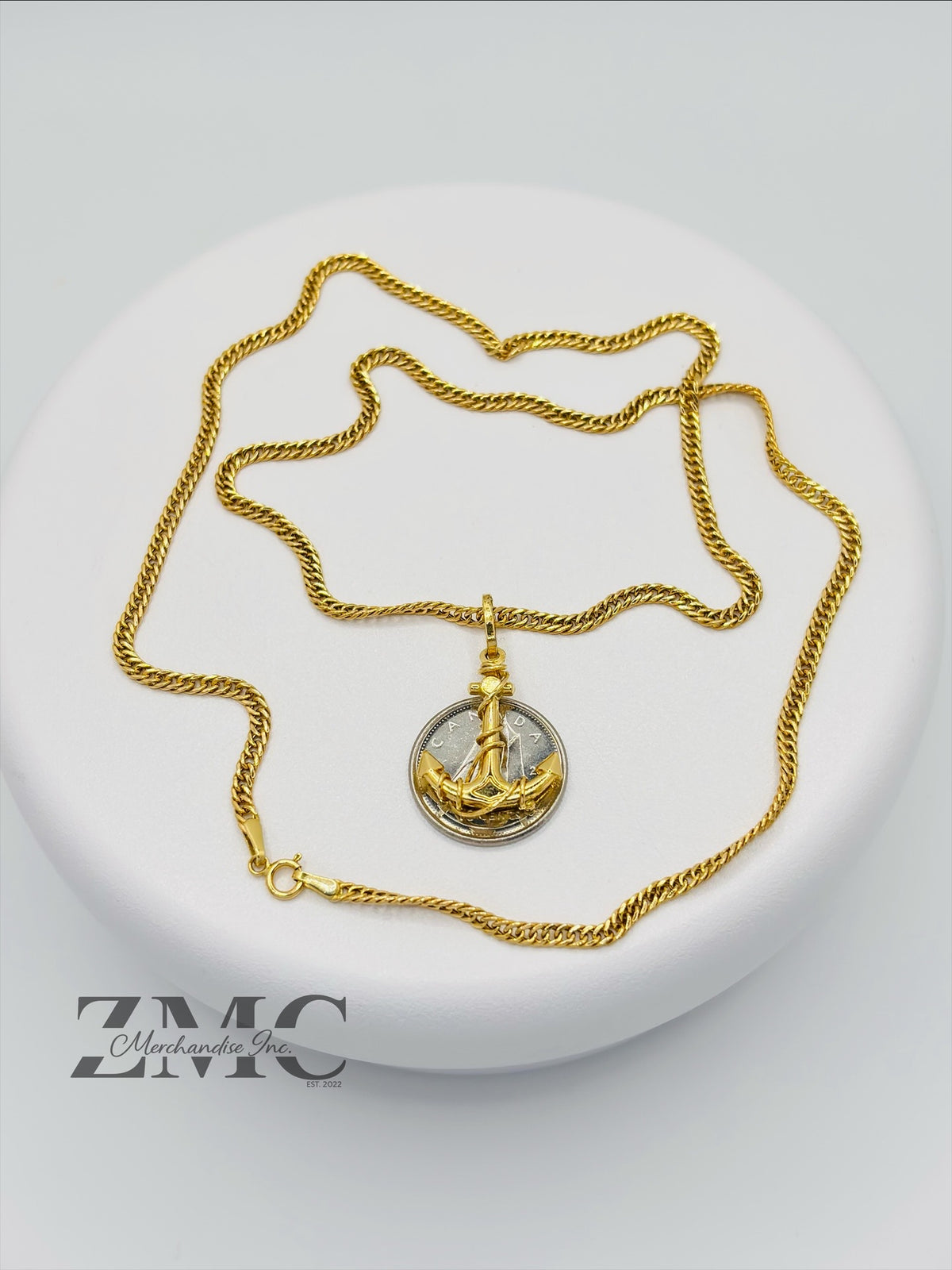 18K Gold Anchor Necklace