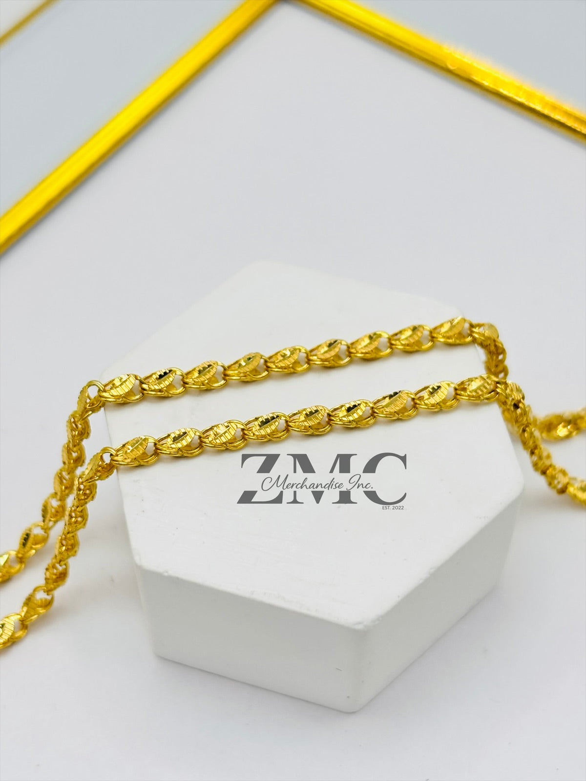 18K Gold Slim Damascus Chain