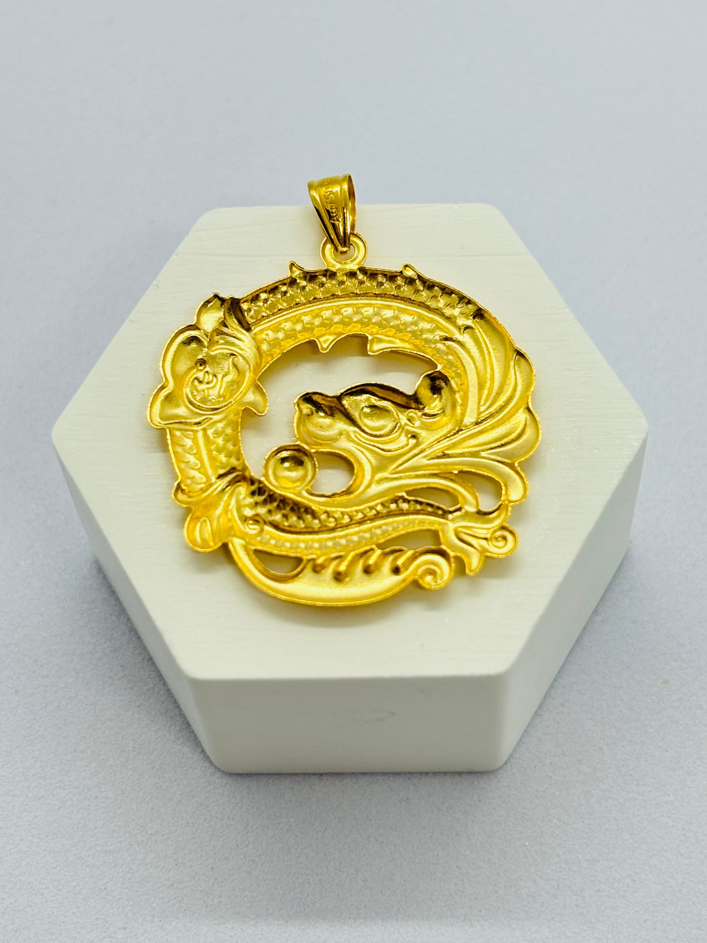 18K Gold Dragon Pendant