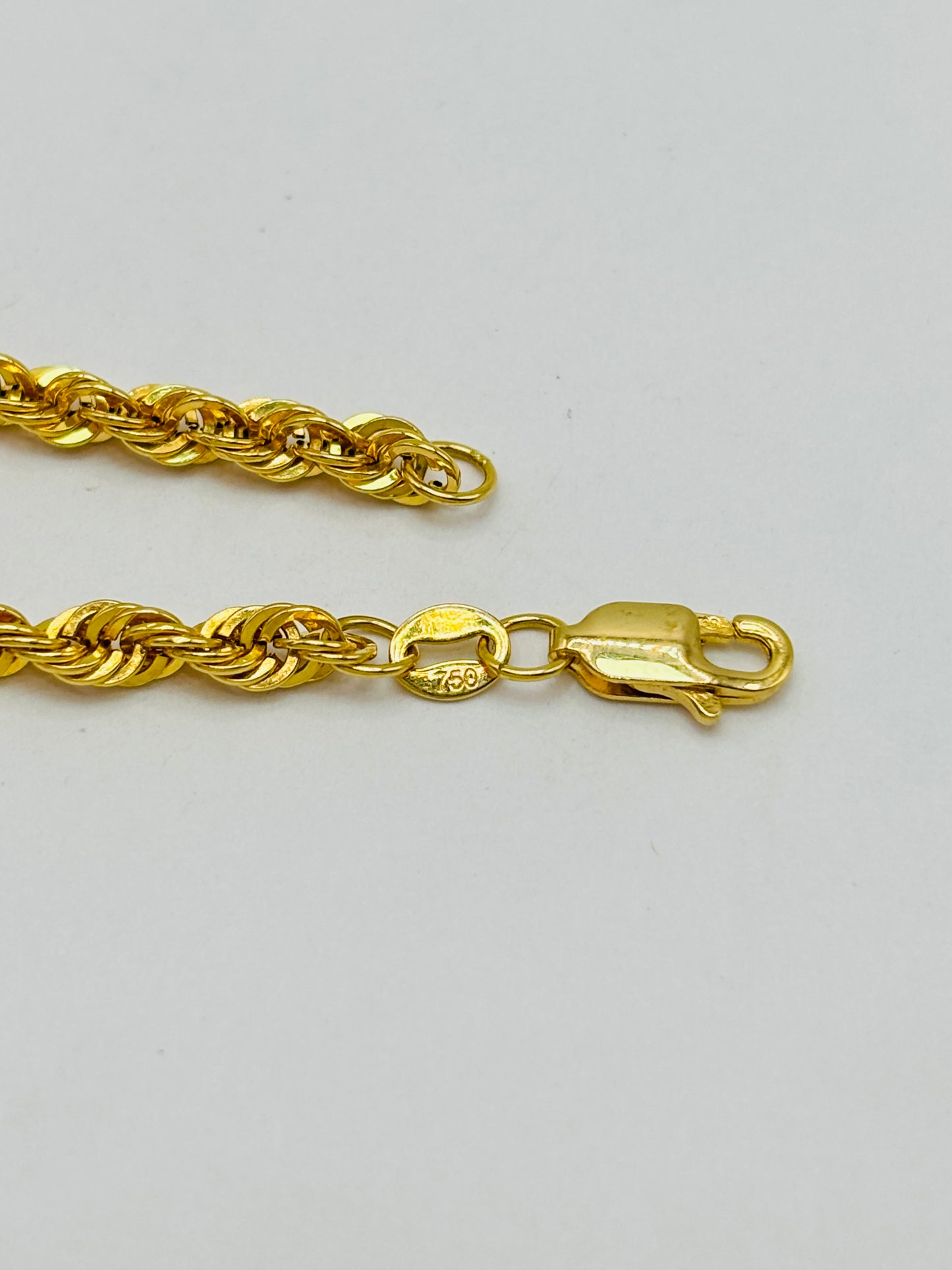 18K Gold Rope Chain 4 mm width