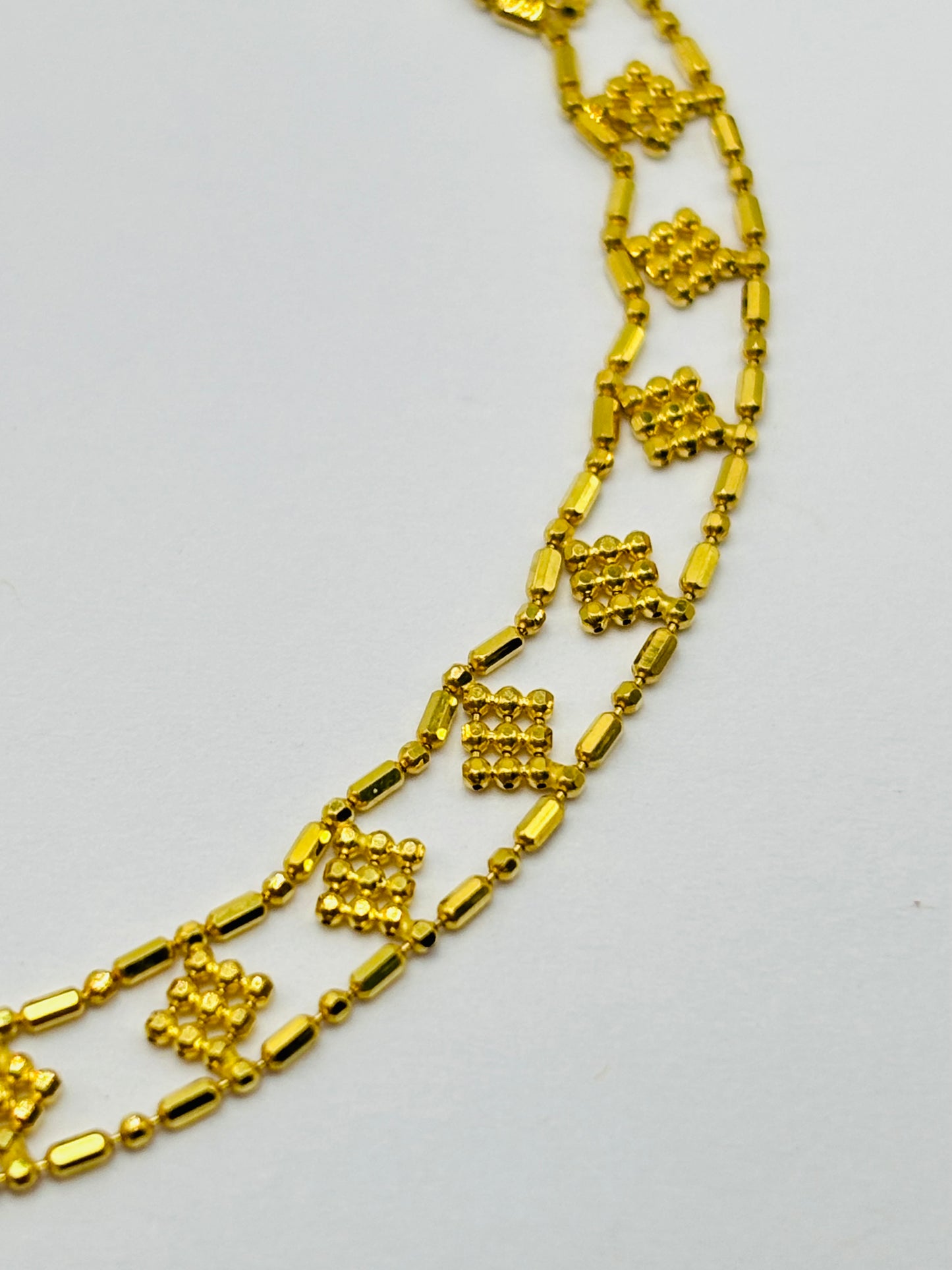K18 Japan Gold Flat Bead Bracelet