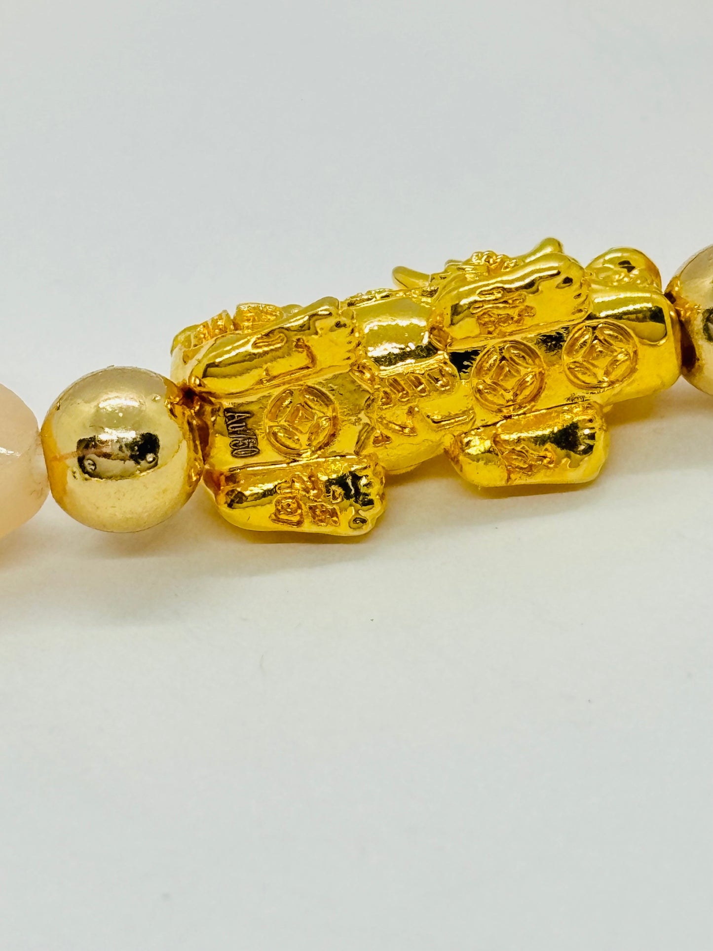 18K Gold Lucky Piyao/ Pi Xiu Clover Bracelet ( Hollow Empty Inside) Large Size