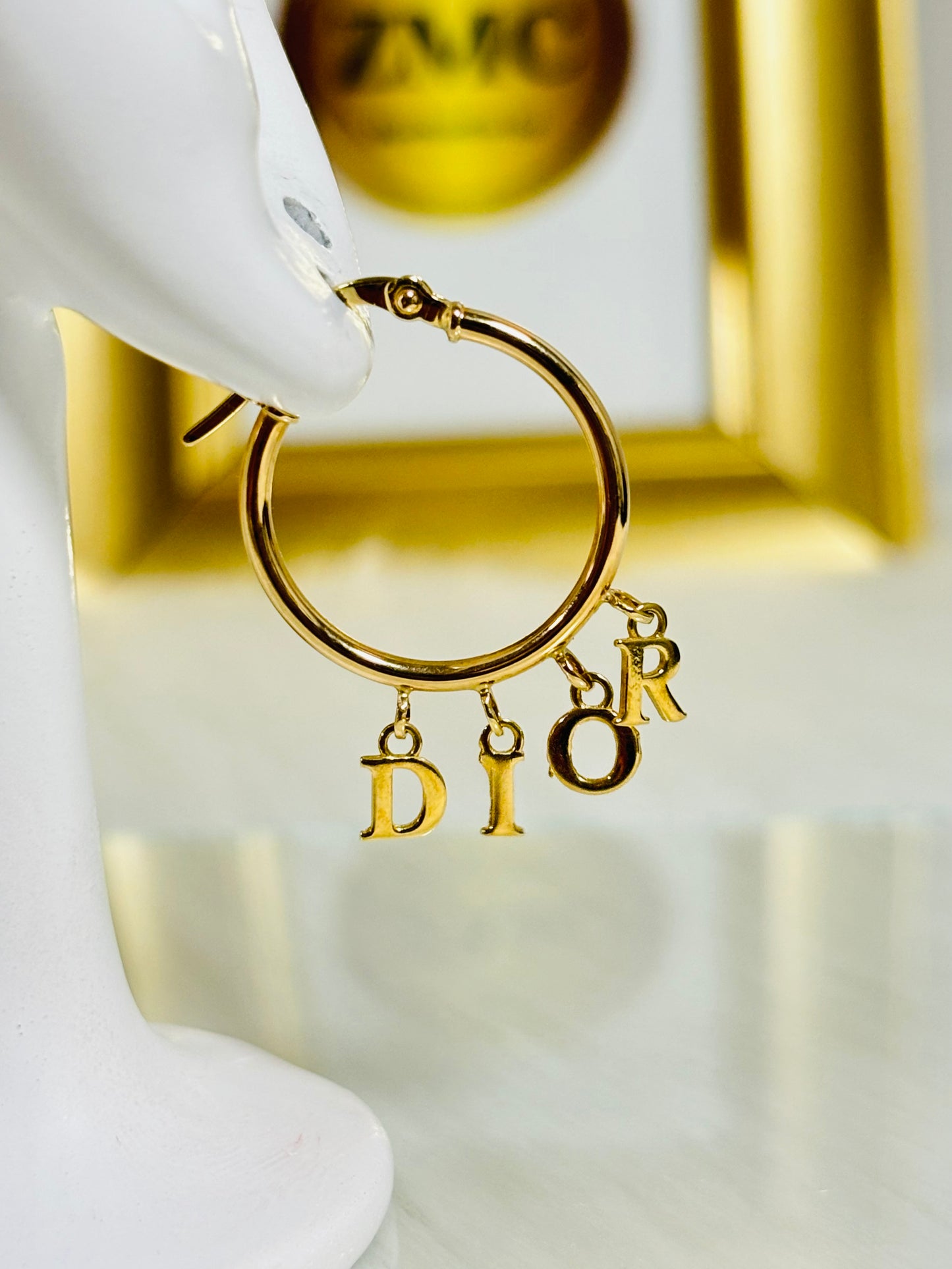 18K Gold D Loop Earrings