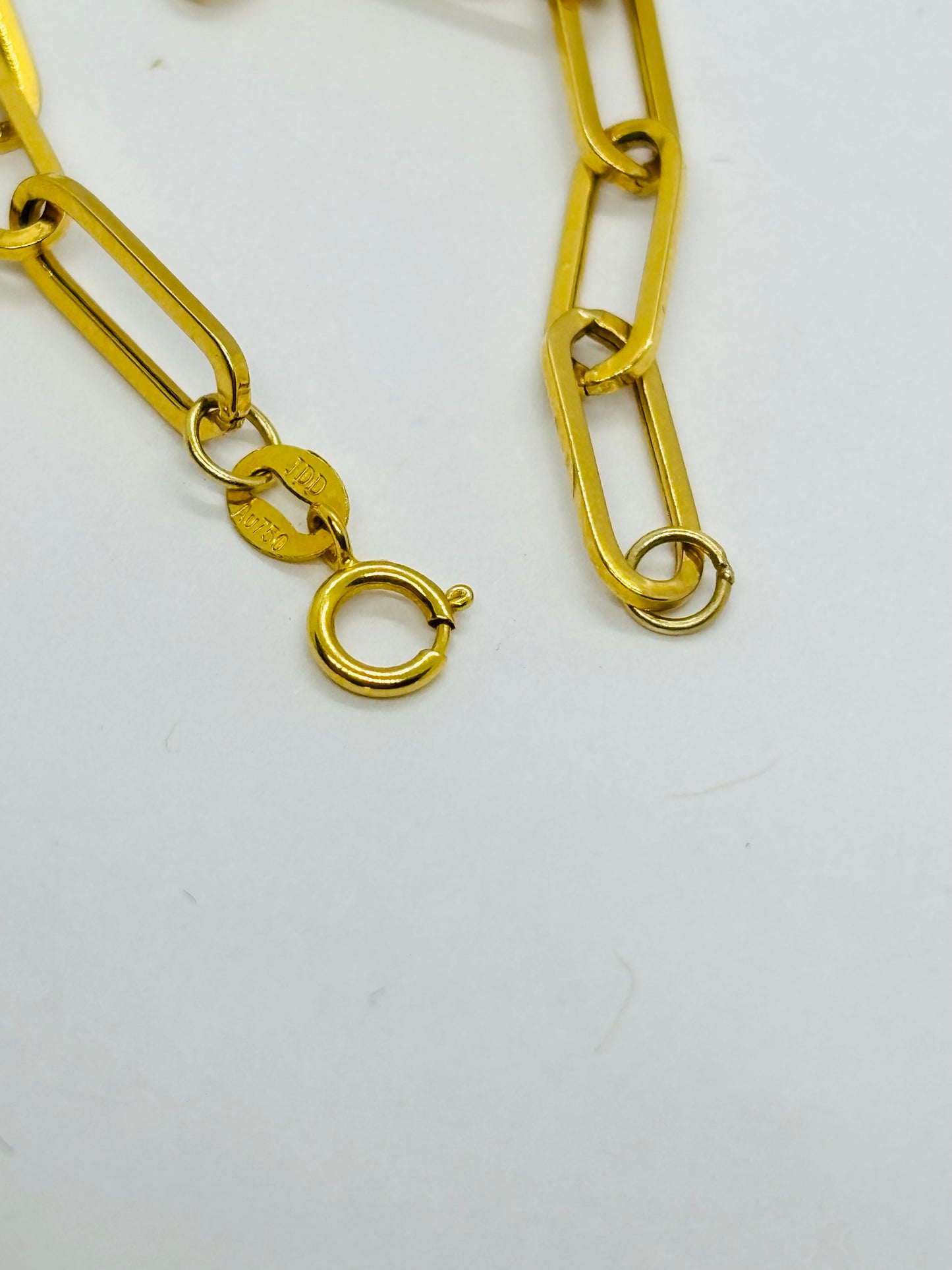 18K Gold Paperclip Bracelet