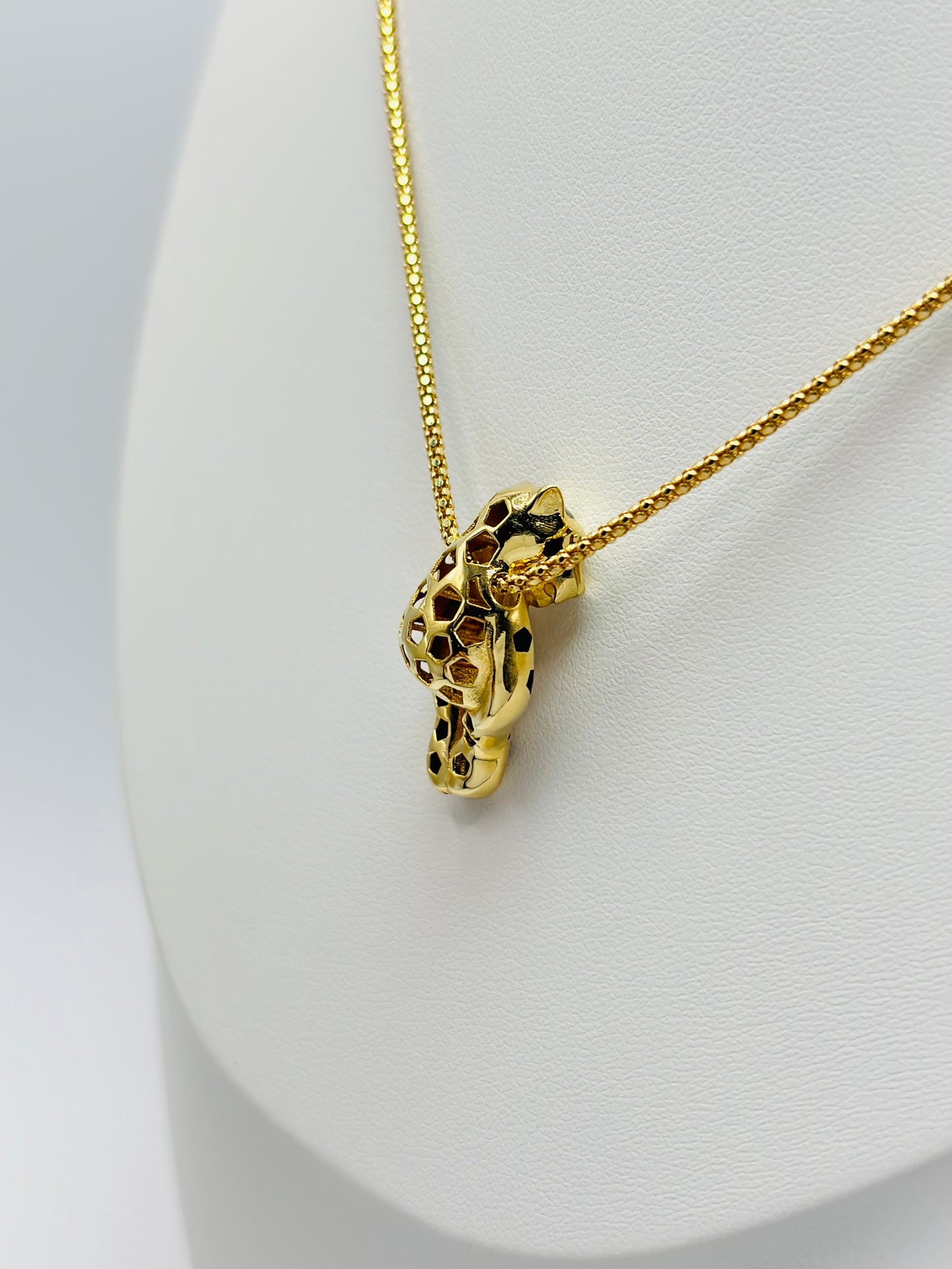 18K Gold Hanging Panther Necklace