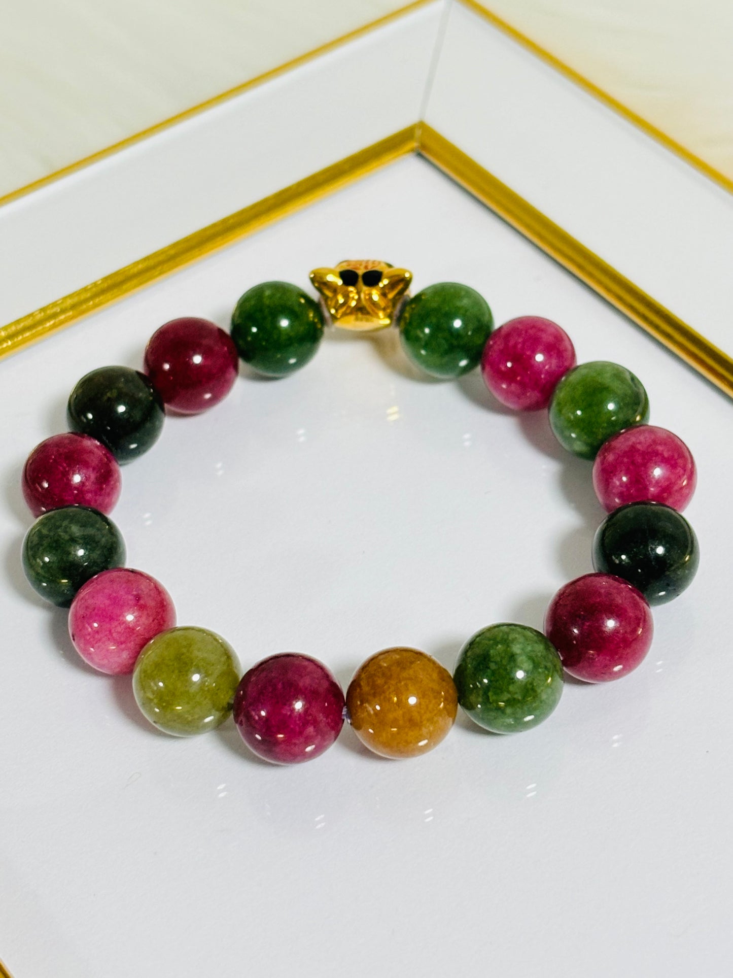 18K Gold Panther Bracelet Multicolor