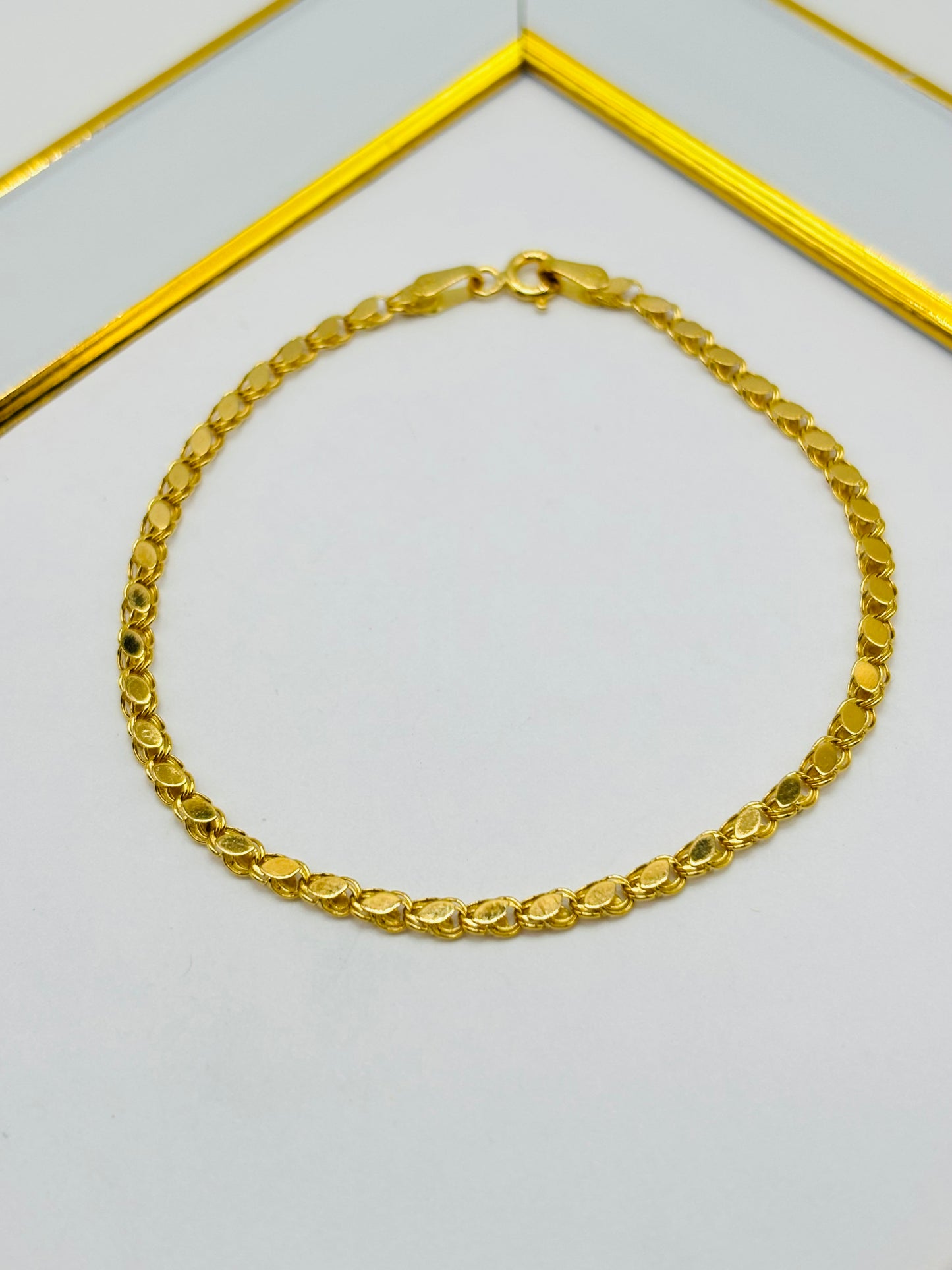 18K Gold Damascus Bracelet Slim