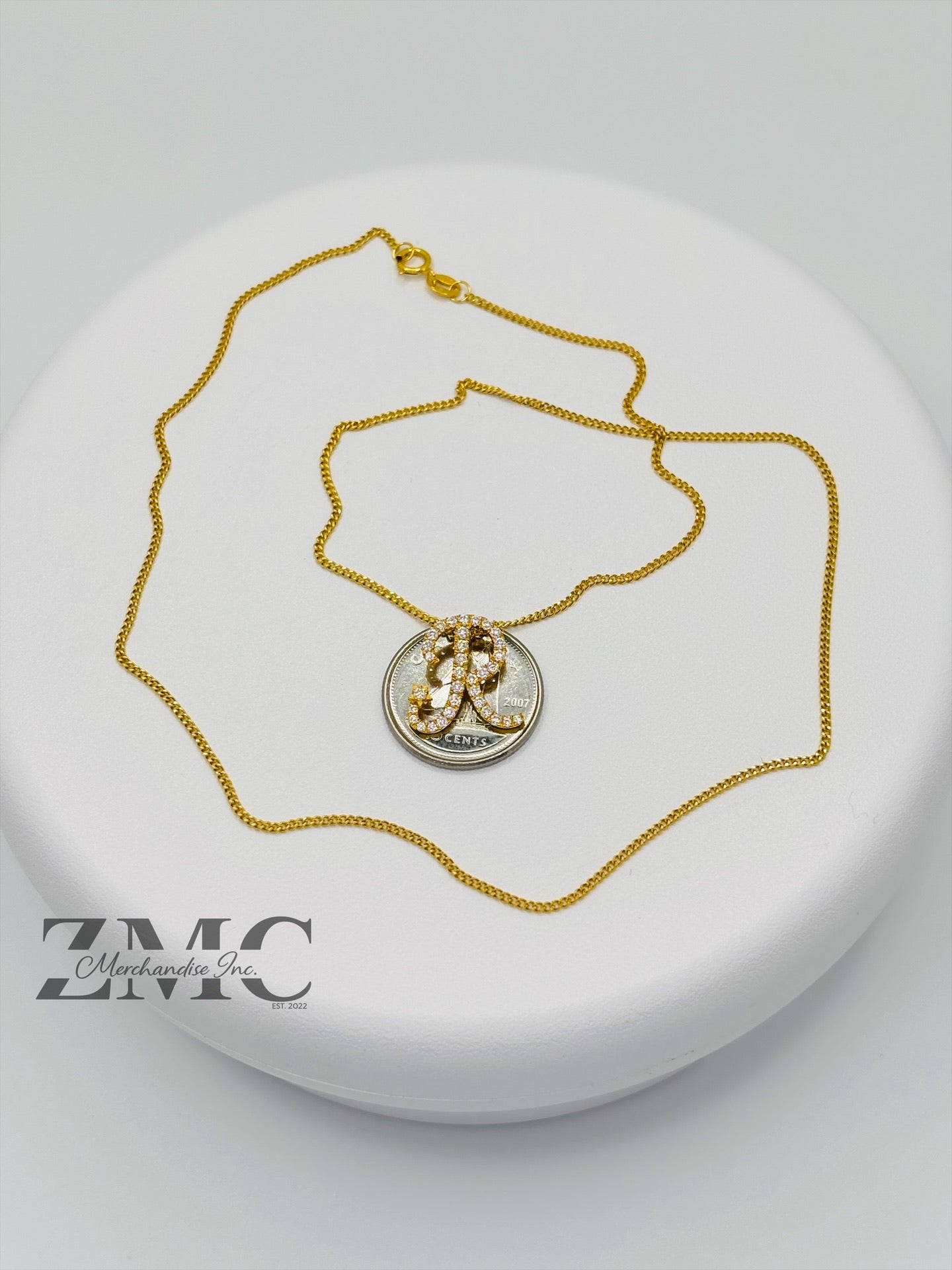 18K Gold Initial R Necklace