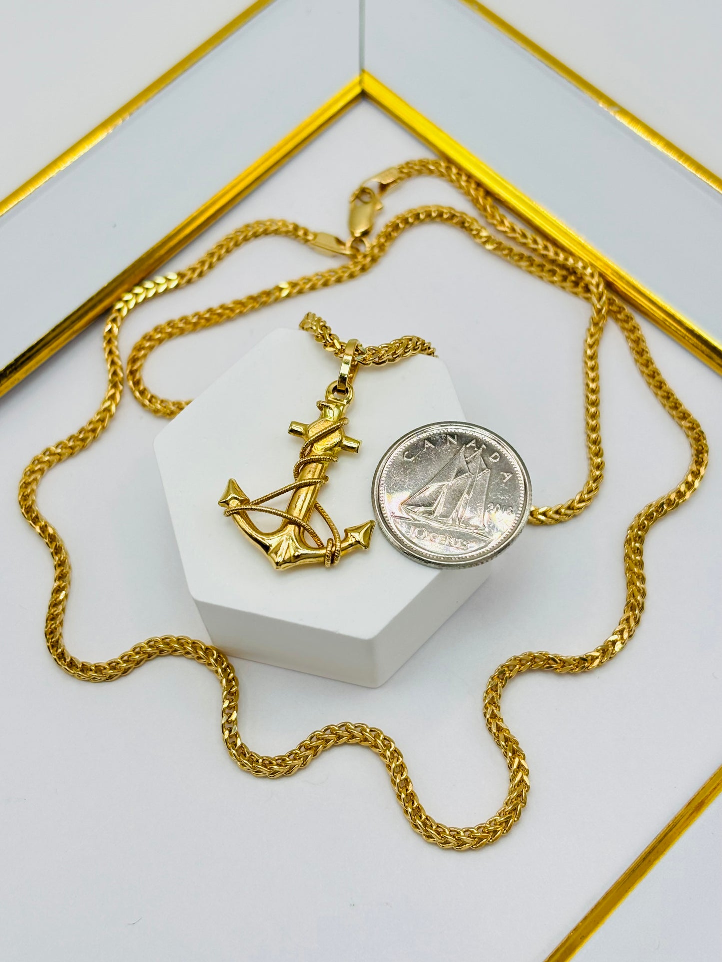 18K Gold Anchor Necklace