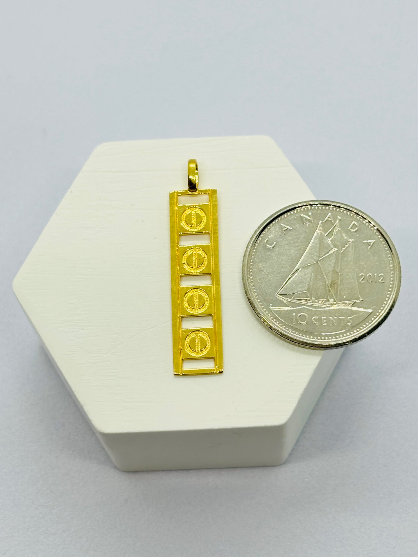 18K Gold Long Pendant