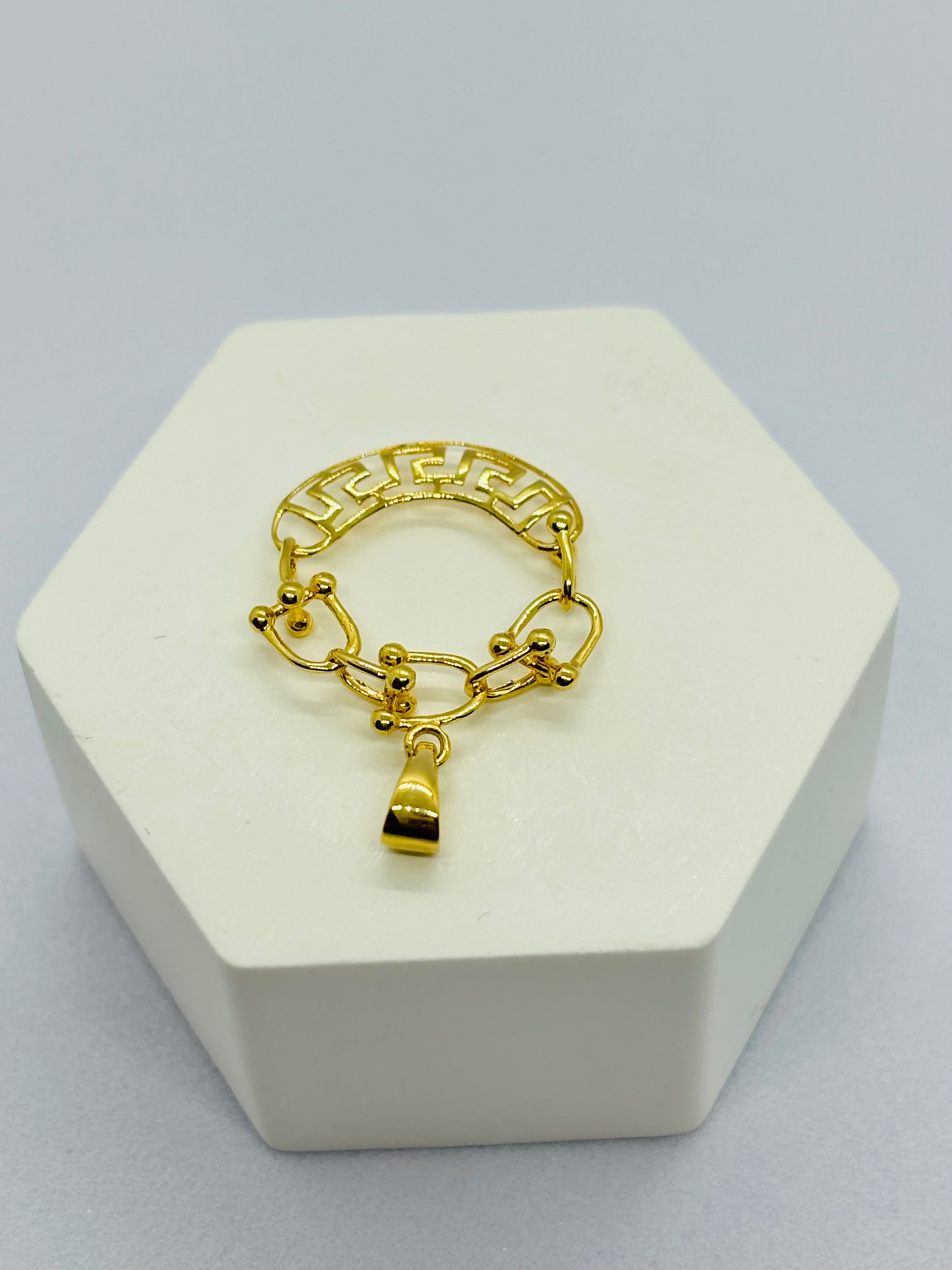 18K Gold Circle Hardware Pendant