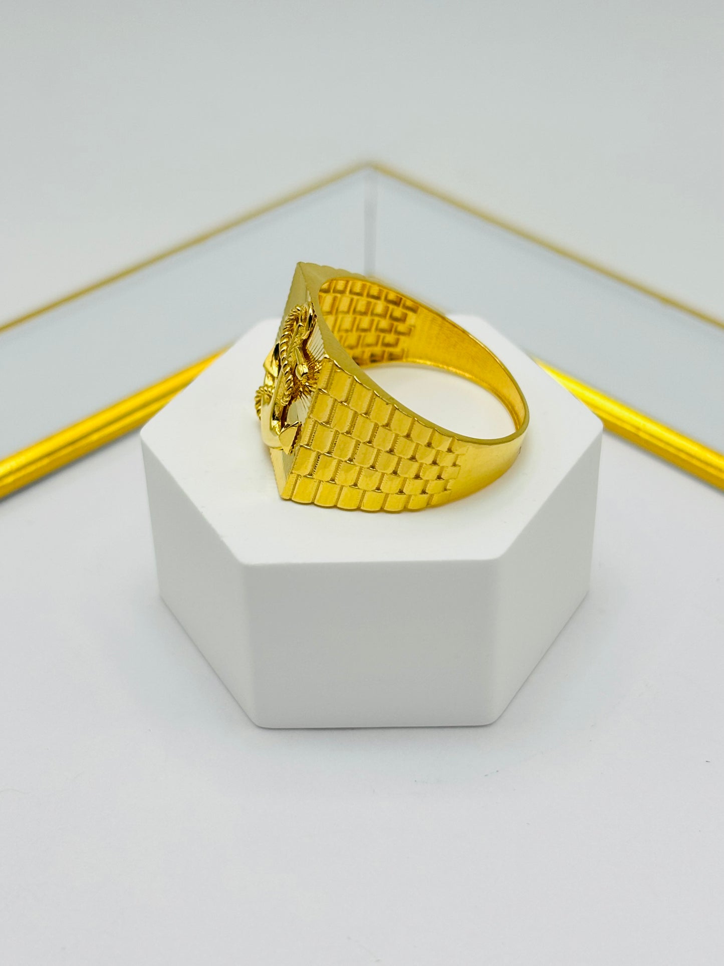 18K Gold Men's Anchor Ring