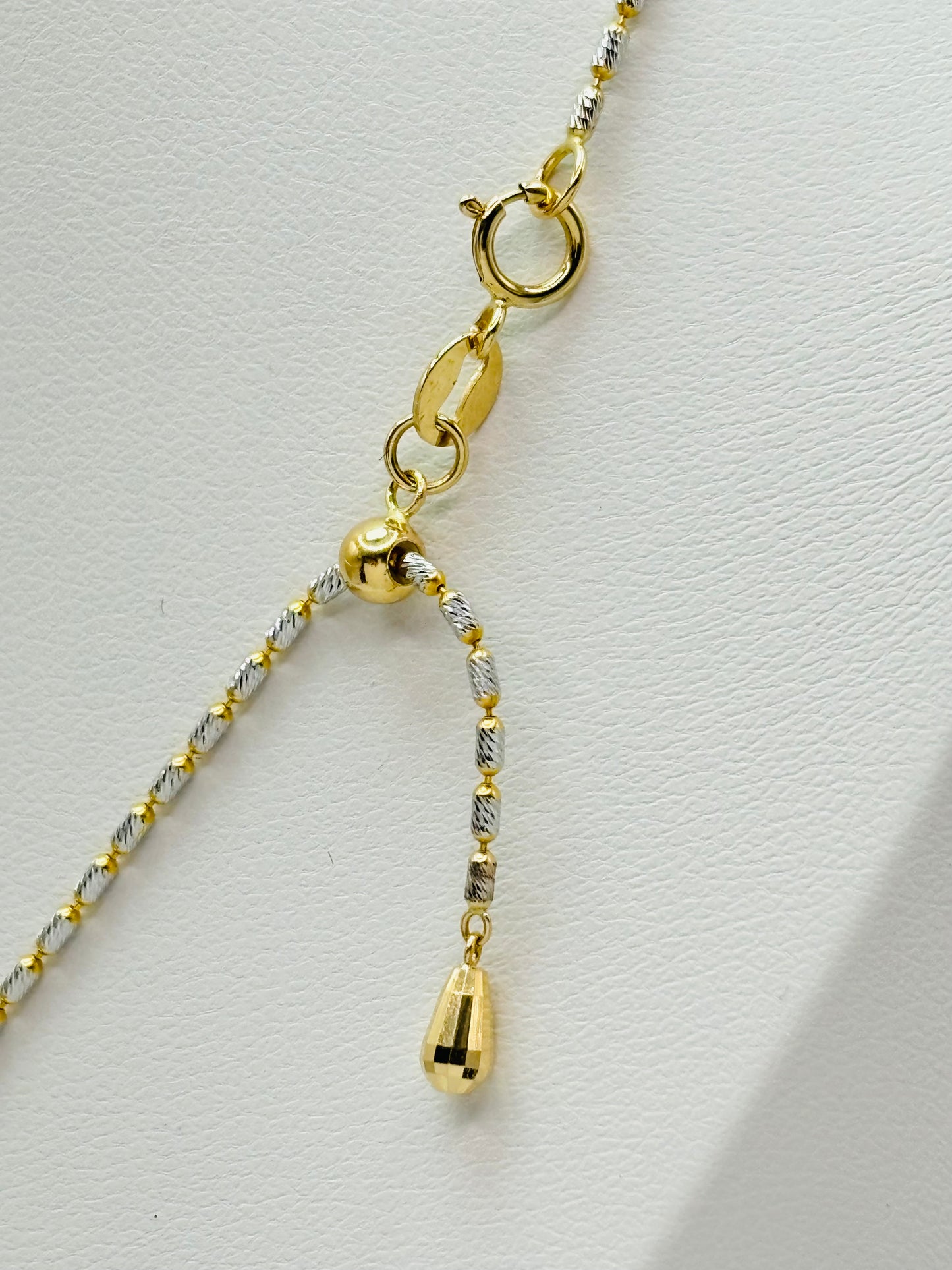 18K White/Yellow Gold with Padlock Pedant Necklace Set