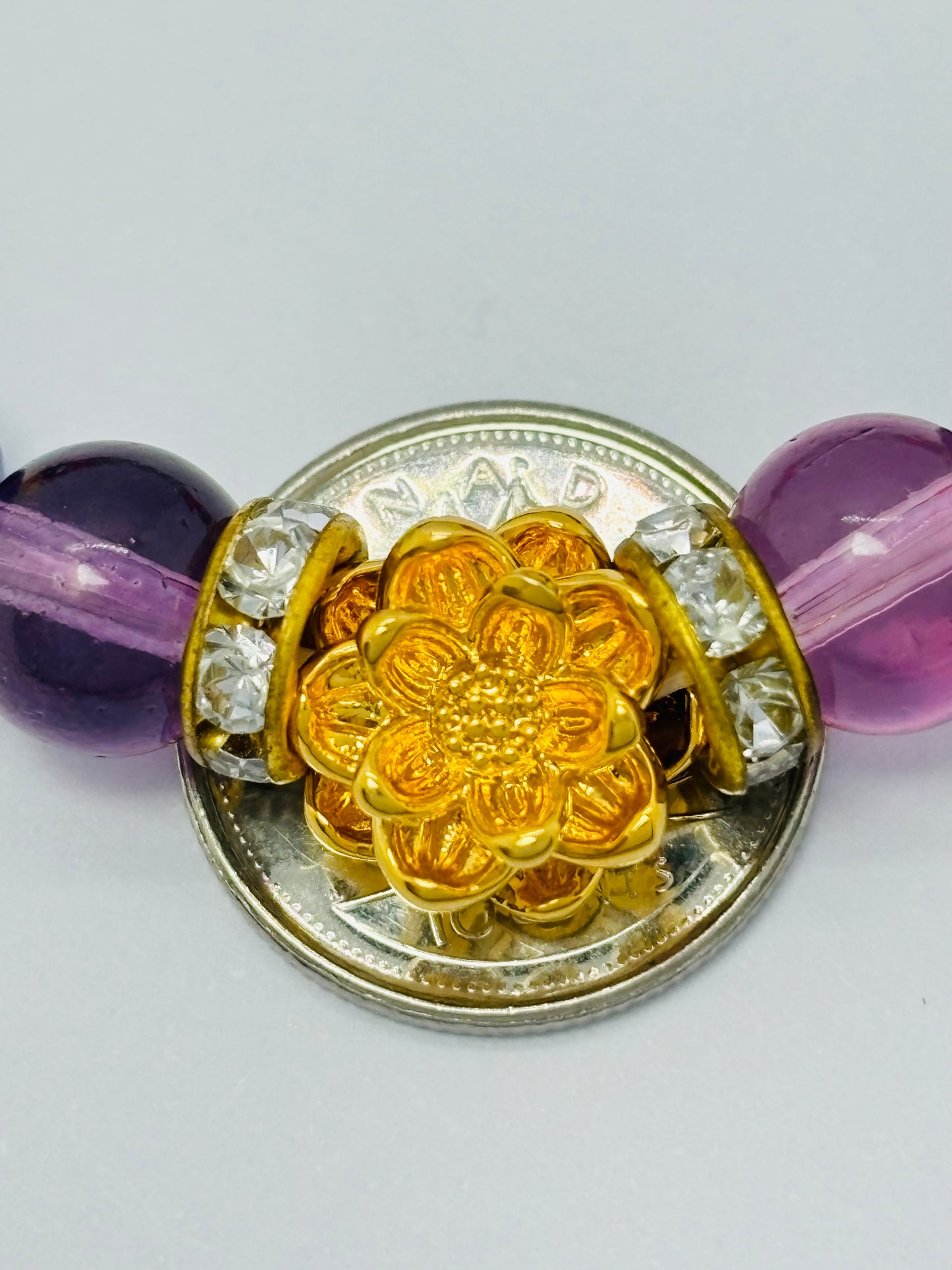 18K Gold Lucky Lotus Flower Chakra Stone ( Hollow Empty Inside) Medium Size (Copy)