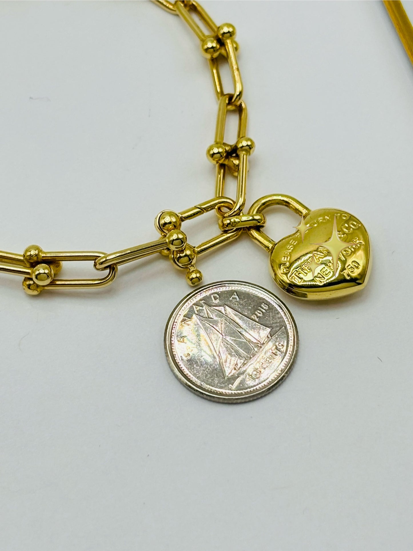 18K Gold Hardware Heart Braclet