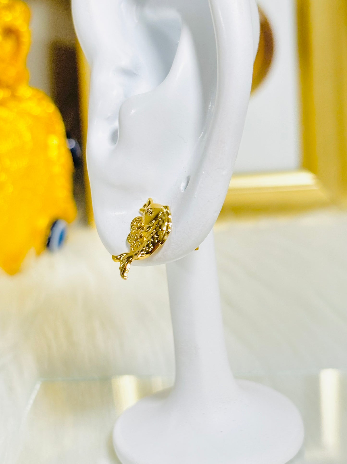 18K Gold Koi Fish Earrings