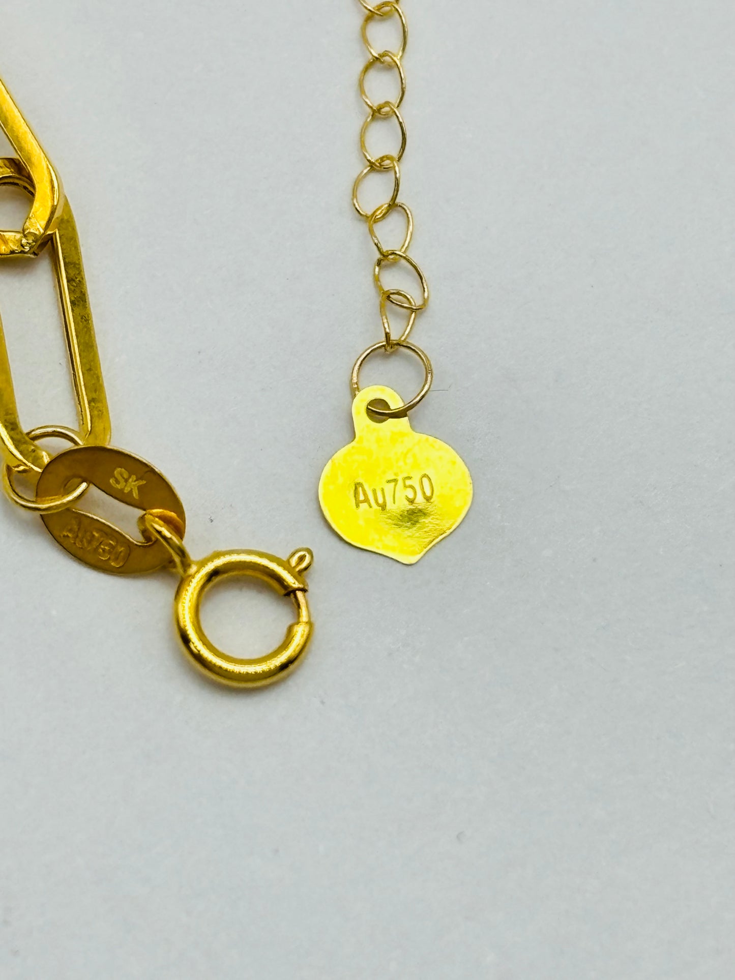 18K Gold Paperclip Bracelet