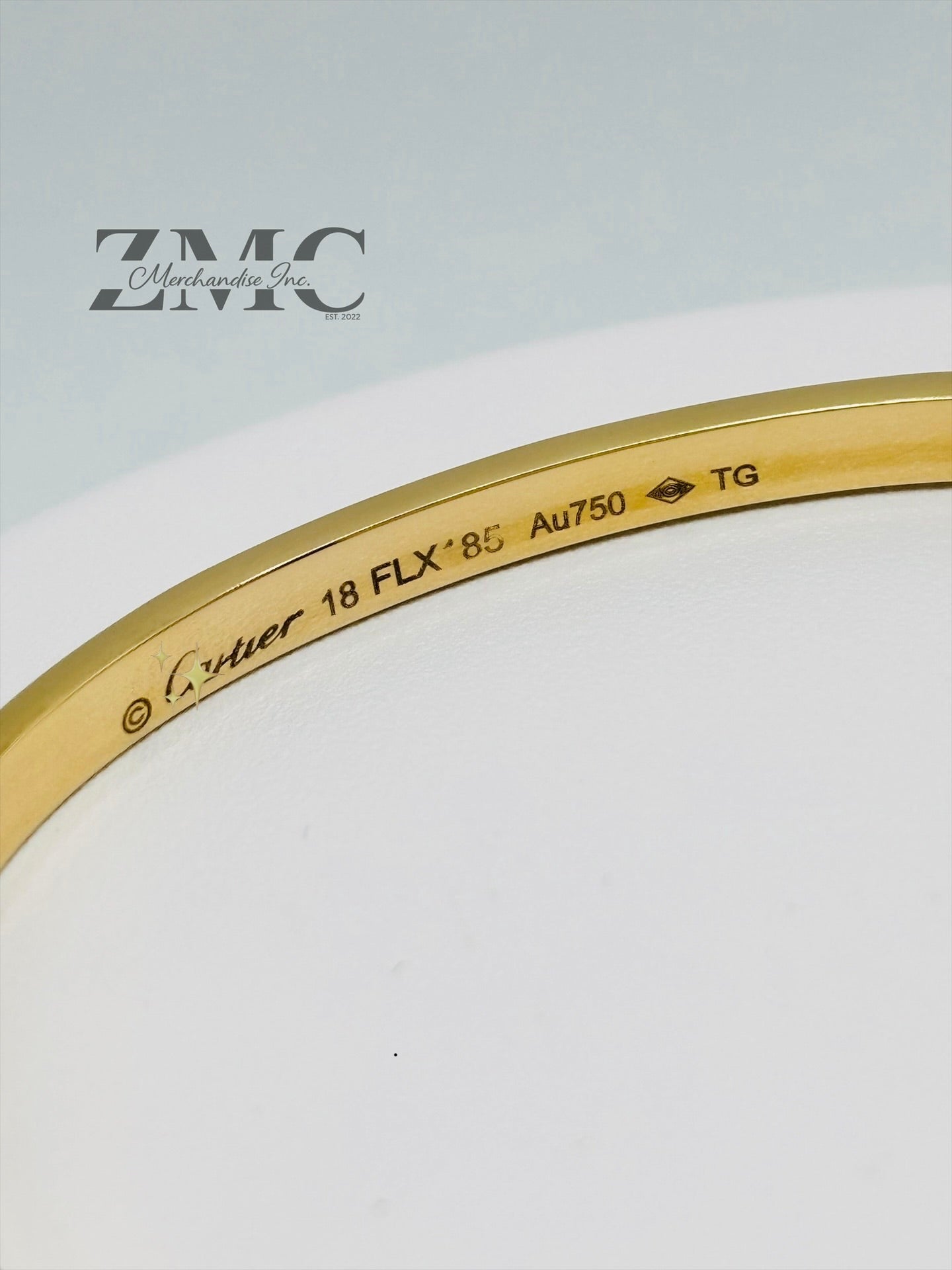 18K Gold Slim Screw Bangle