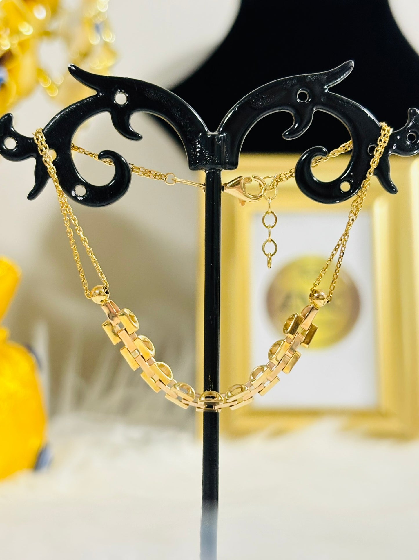 18K Gold Rose and White Gold Combination Bracelet