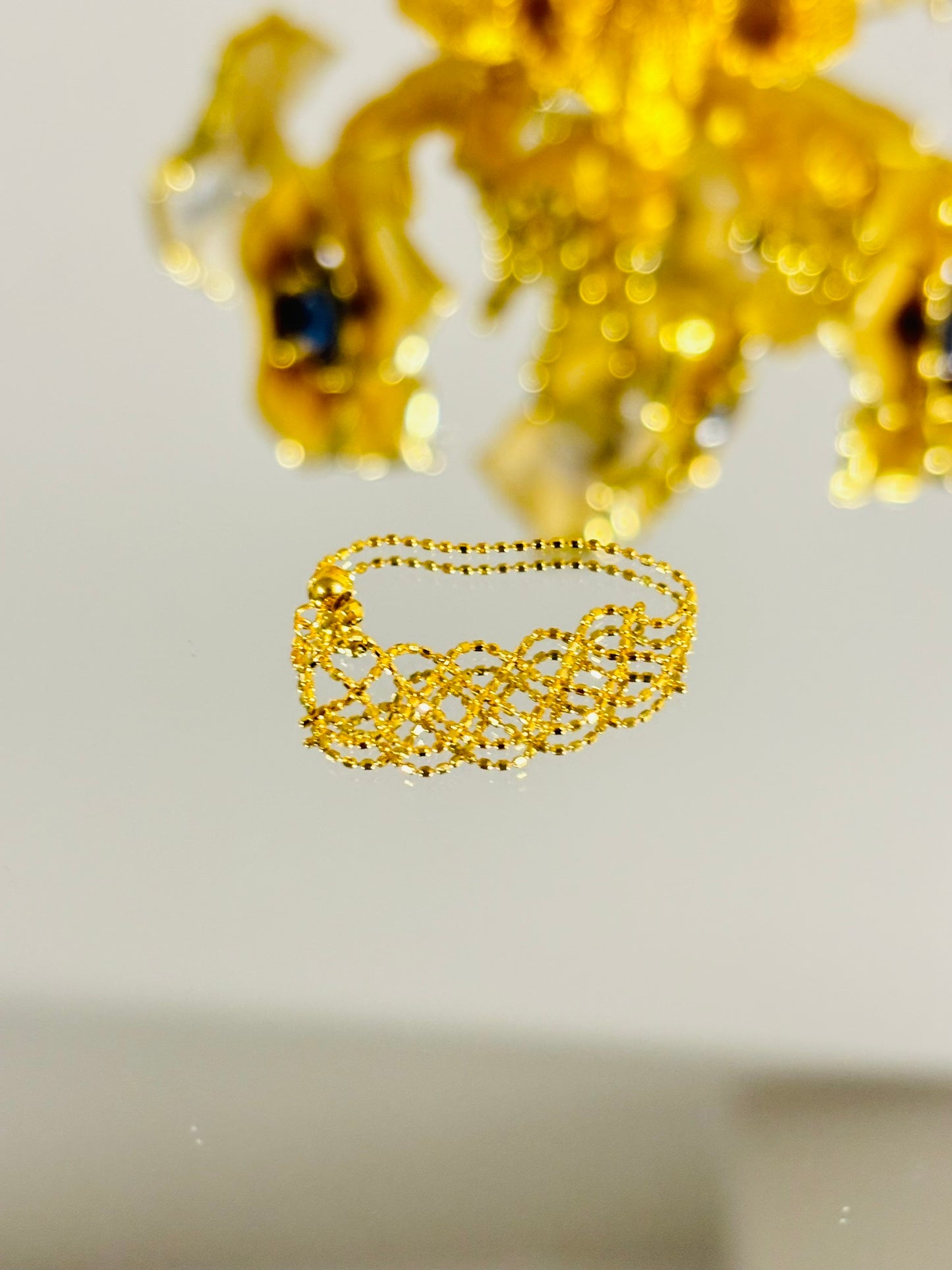 18K Gold Net Adjustable Ring
