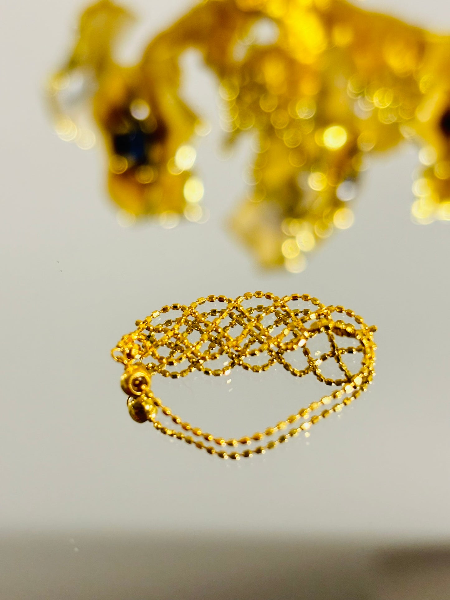 18K Gold Net Adjustable Ring