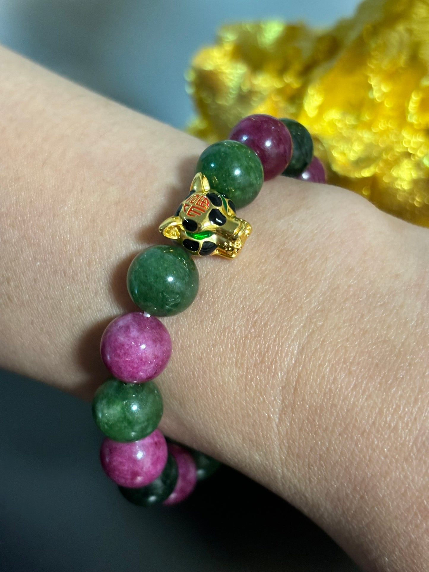 18K Gold Panther Bracelet Multicolor
