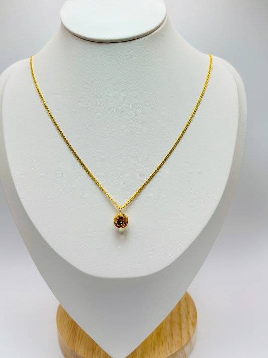 18K Gold Citrine Necklace