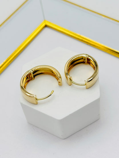 18K Gold Plain Loop Earrings