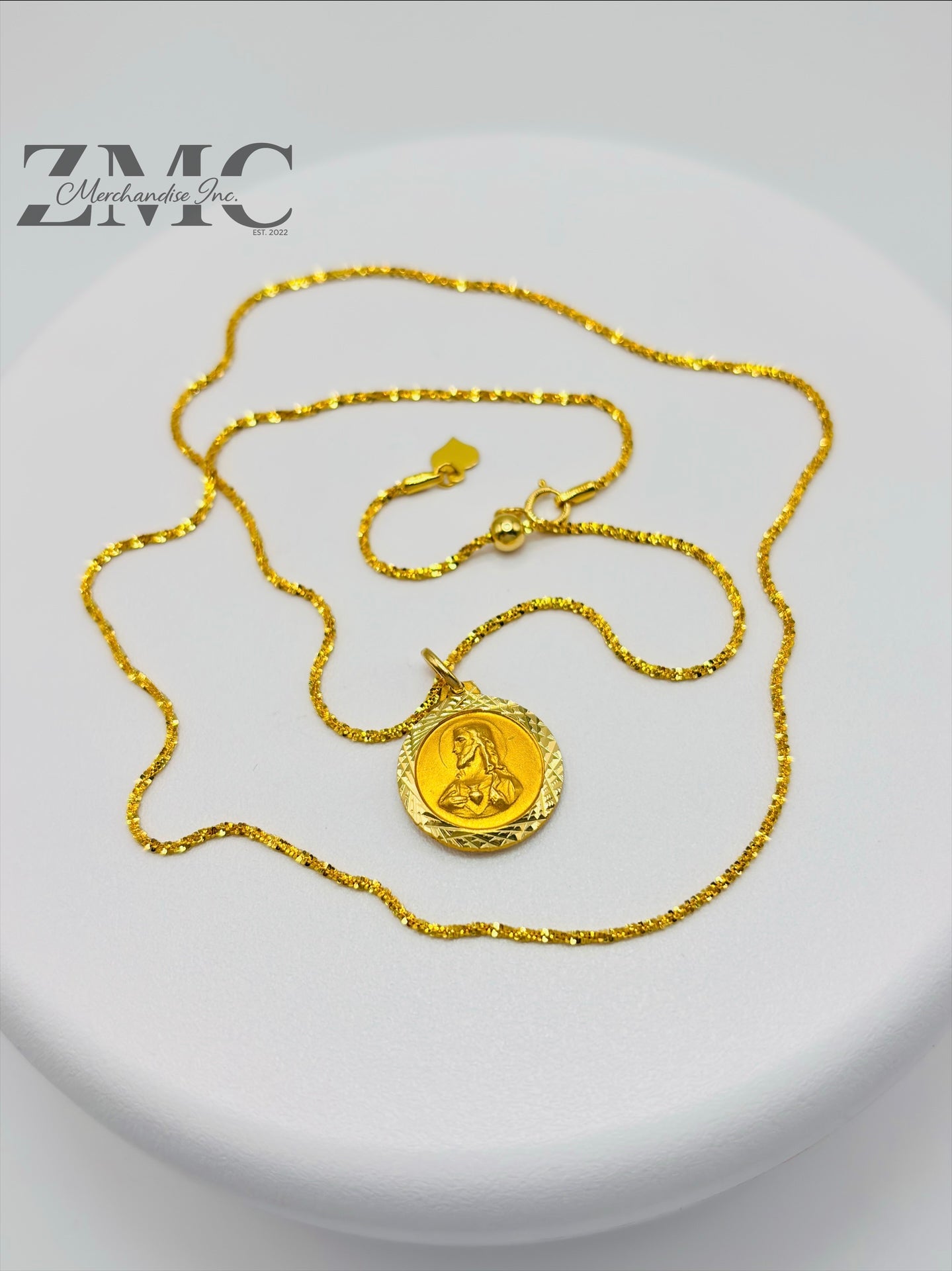 18K Gold Slider Jesus Necklace