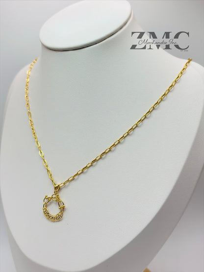 18K Gold Mini Link Paperclip Necklace