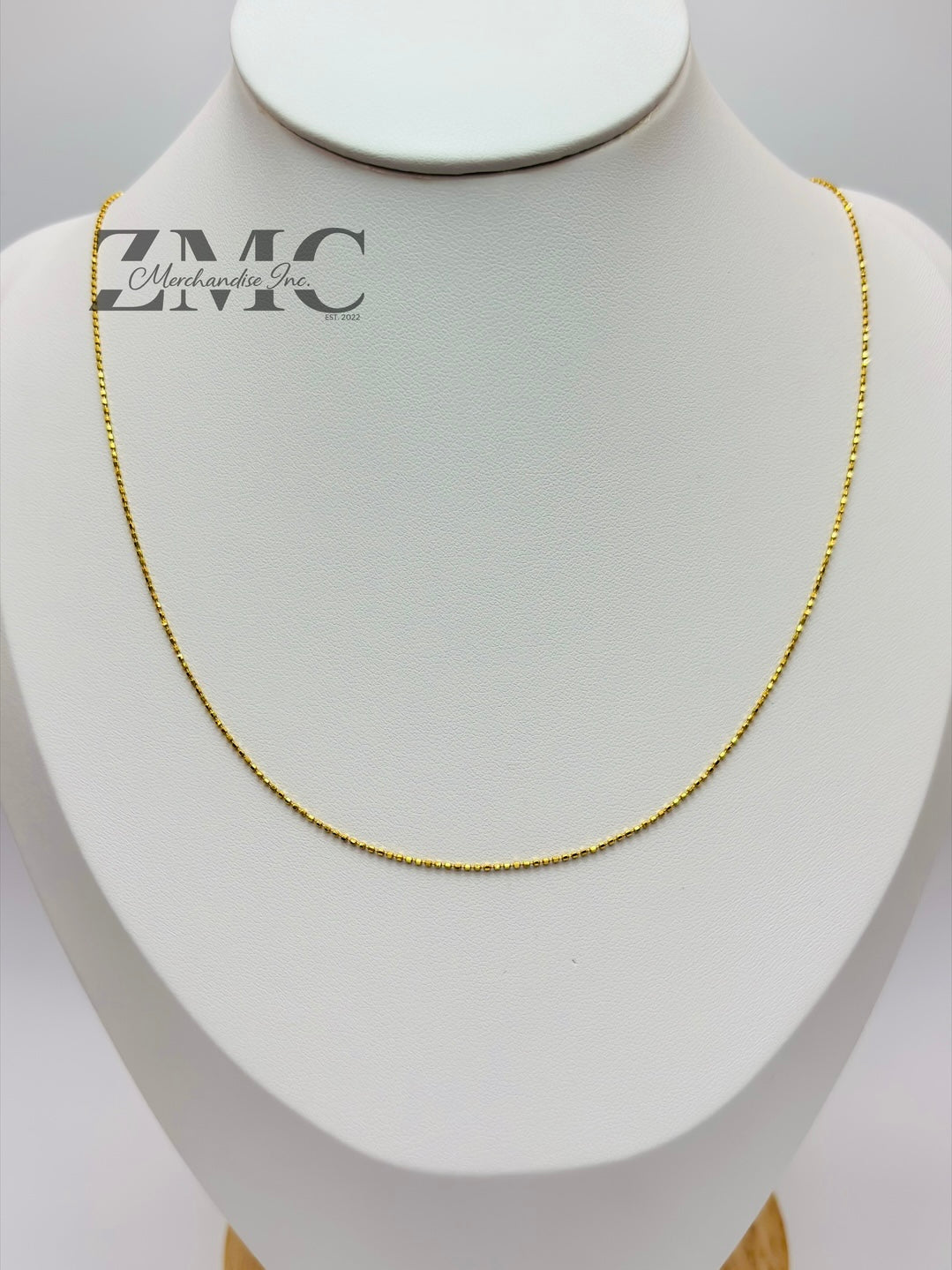 18K Gold Beaded Slider Adjustable Chain