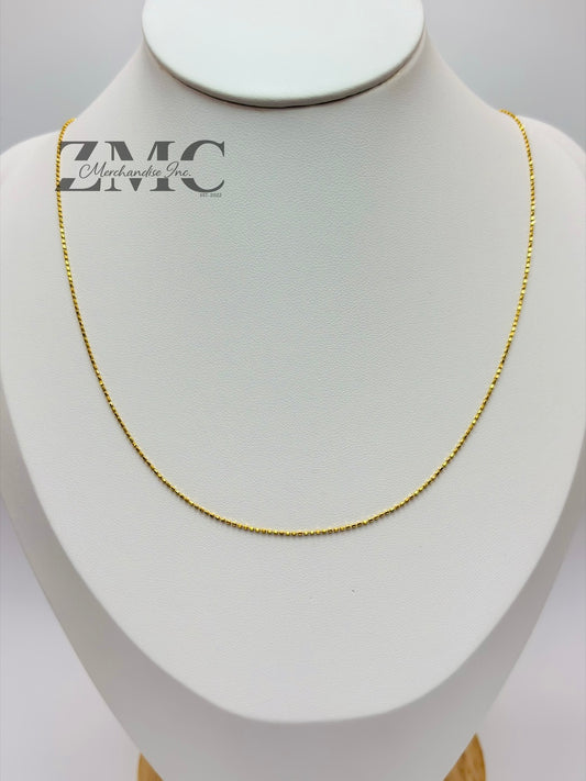 18K Gold Beaded Slider Adjustable Chain